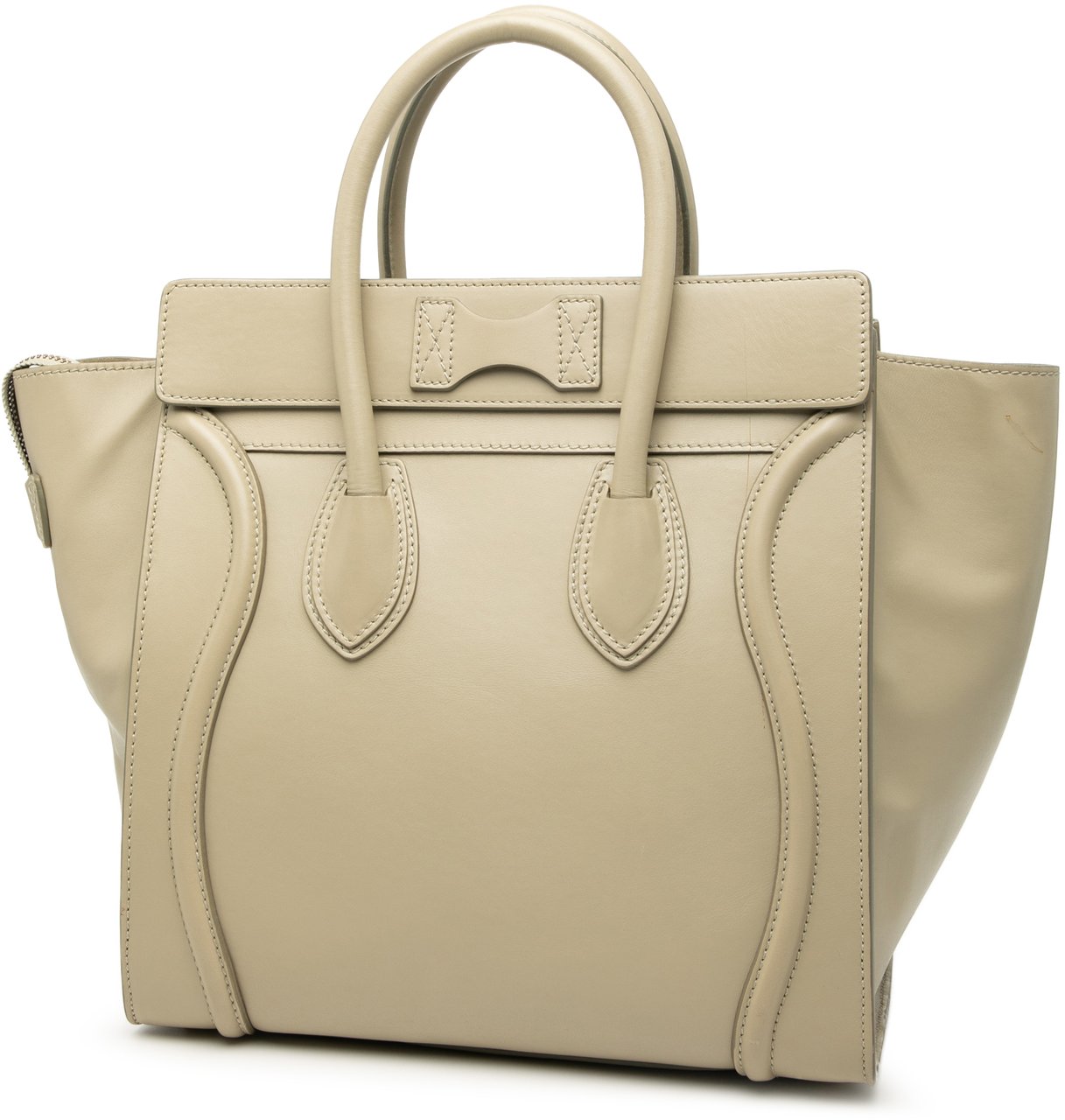 Celine Mini Leather Luggage Tote Bruin
