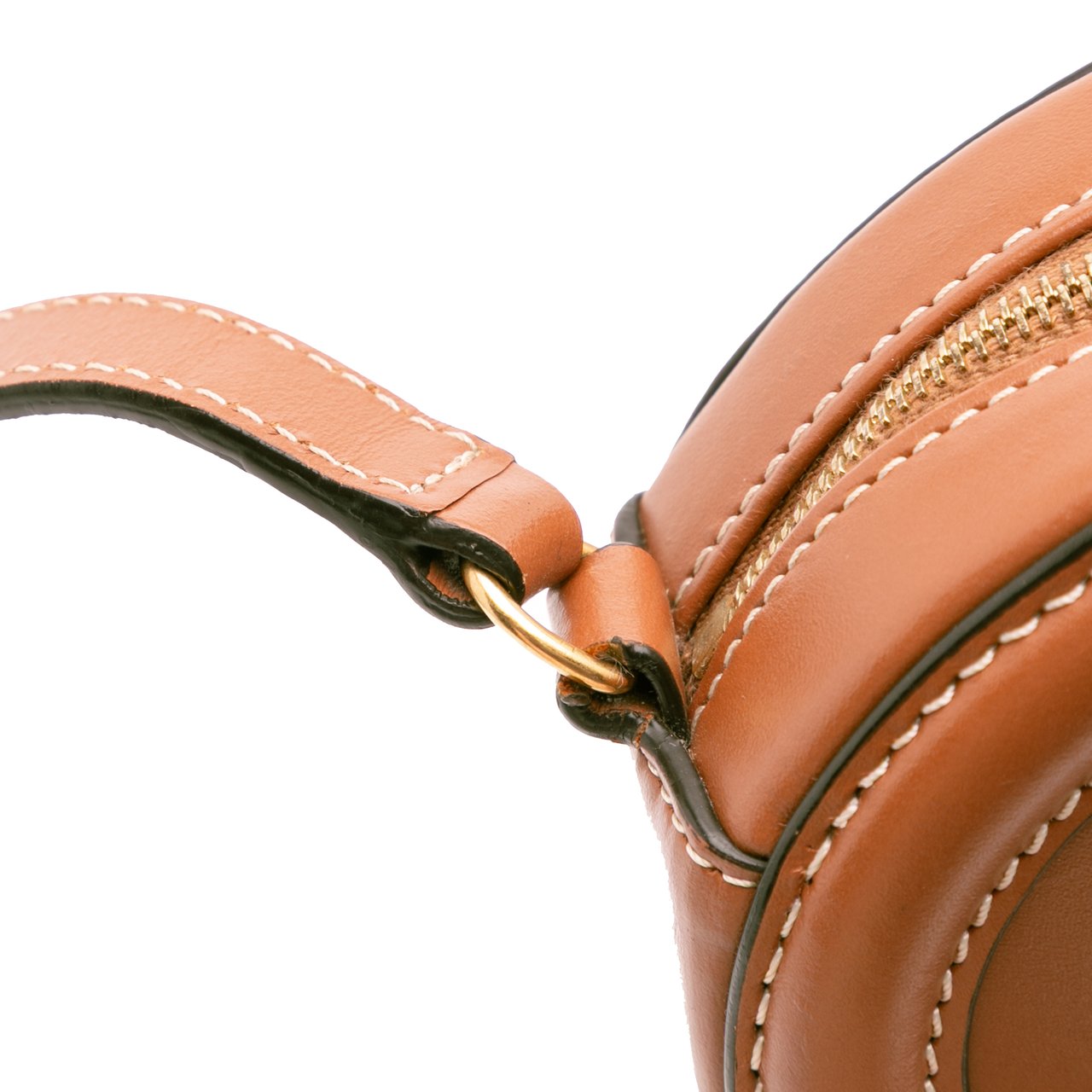 Celine Small Calfskin Cuir Triomphe Oval Crossbody Bruin