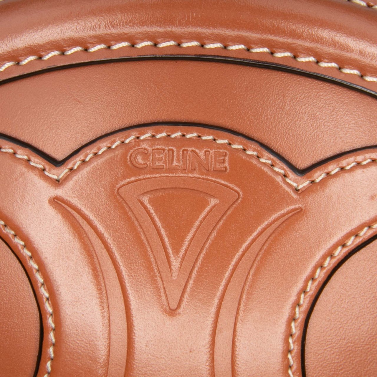 Celine Small Calfskin Cuir Triomphe Oval Crossbody Bruin