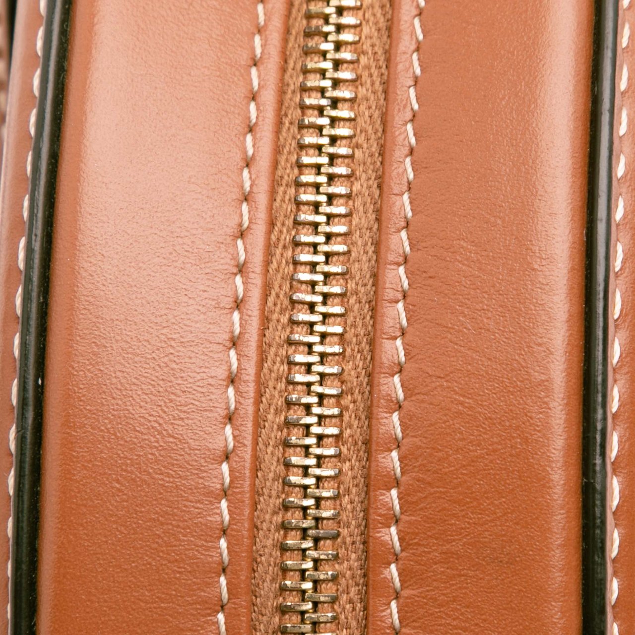 Celine Small Calfskin Cuir Triomphe Oval Crossbody Bruin