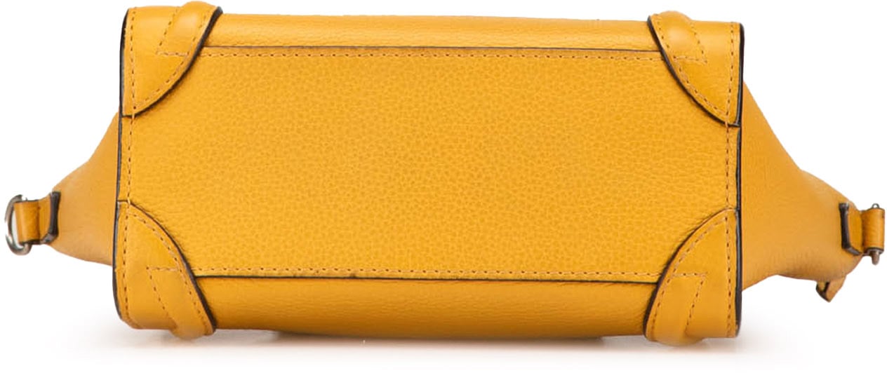 Celine Nano Leather Luggage Tote Geel