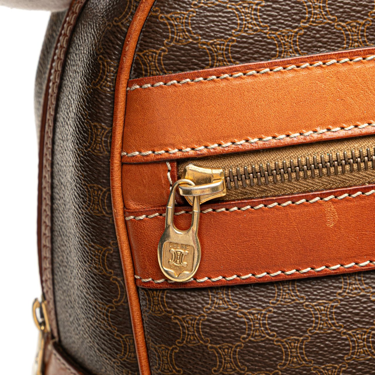 Celine Macadam Coated Canvas Duffle Bag Bruin