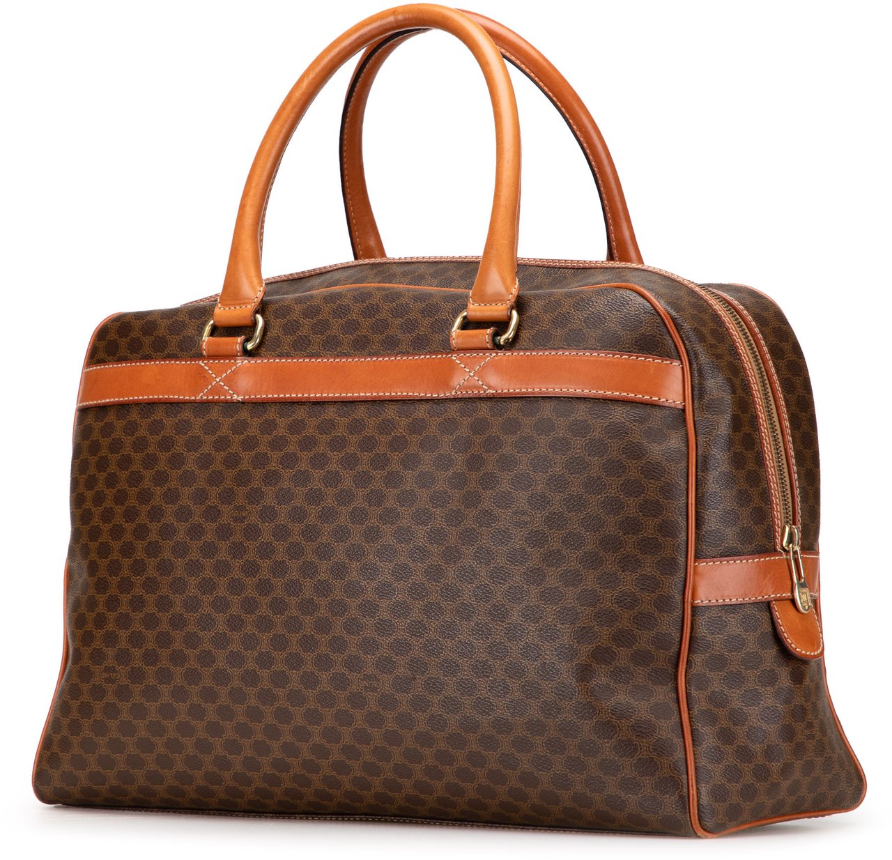 Celine Macadam Coated Canvas Duffle Bag Bruin