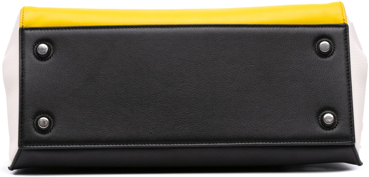 Celine Medium Tricolor Leather Edge Handbag Geel