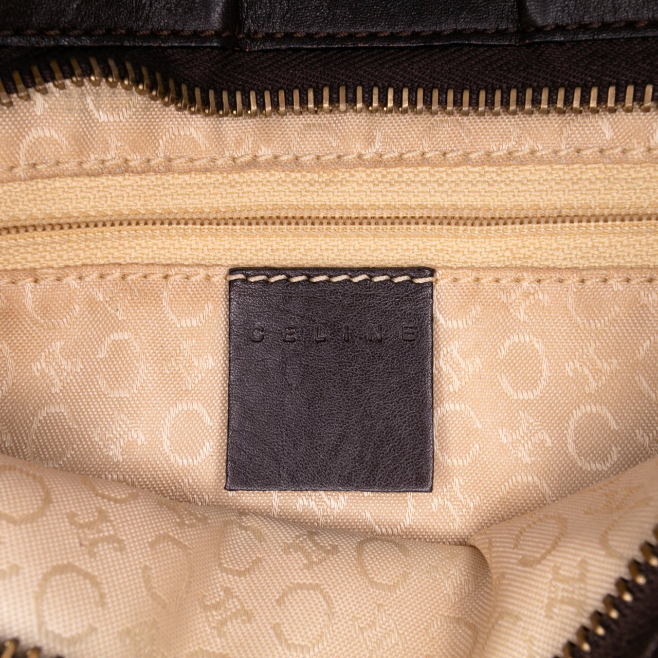 Celine C Macadam Canvas Shoulder Bag Bruin