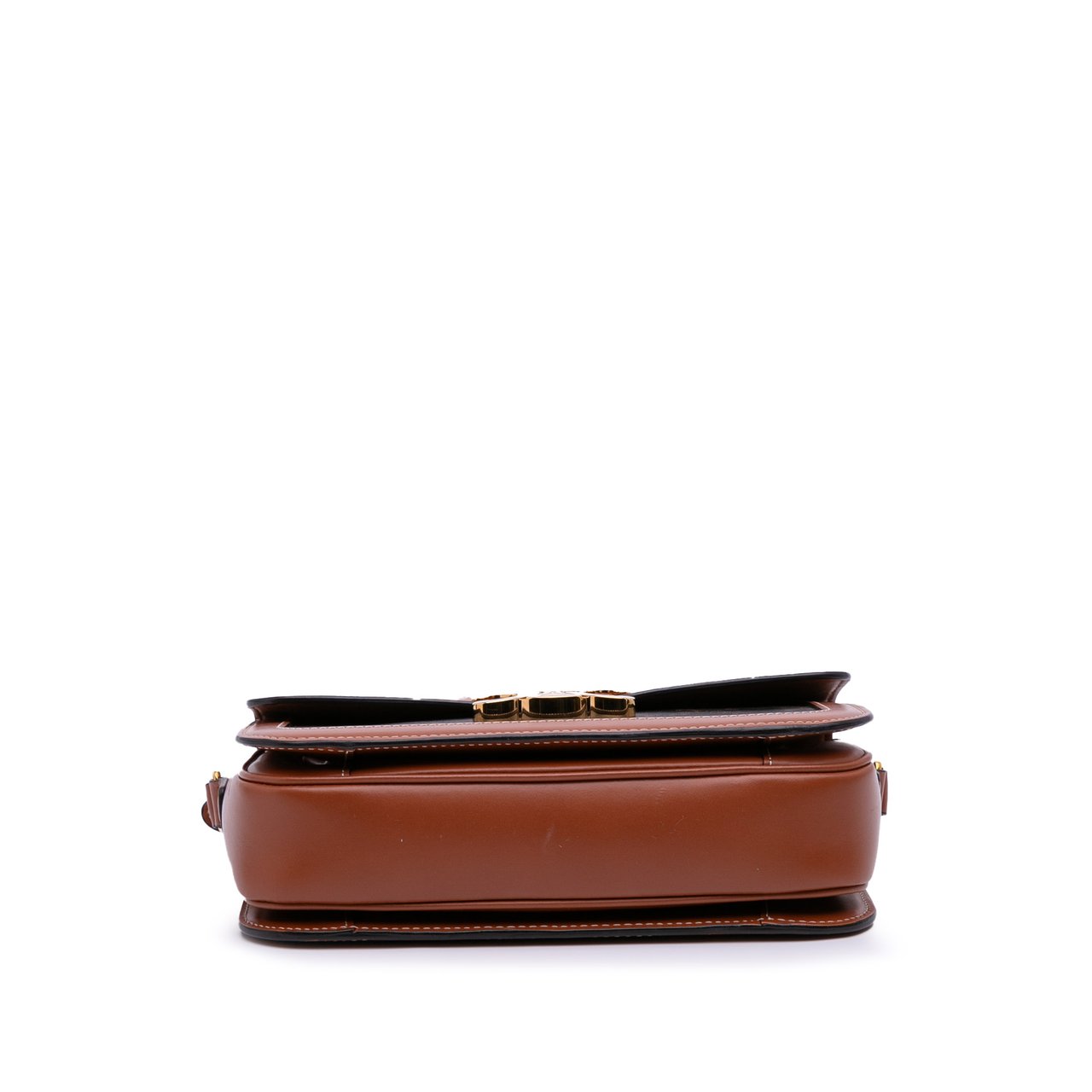 Celine Classique Triomphe Coated Canvas and Calfskin Triomphe Crossbody Bruin