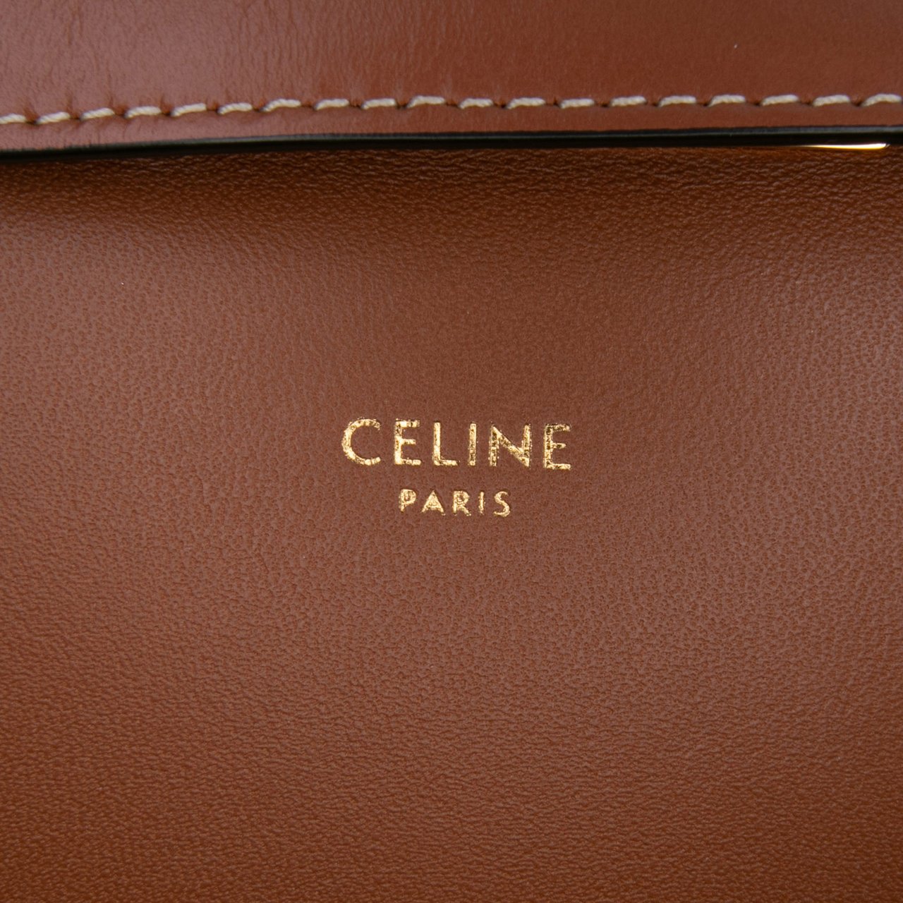 Celine Classique Triomphe Coated Canvas and Calfskin Triomphe Crossbody Bruin