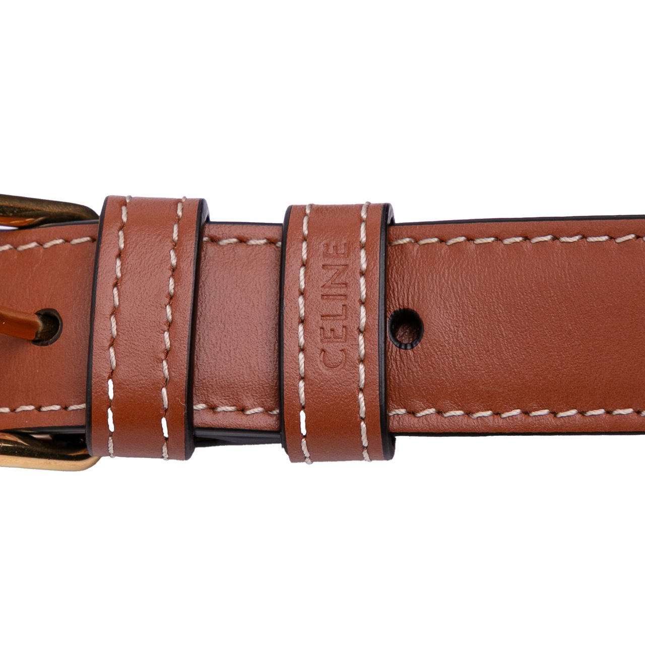Celine Classique Triomphe Coated Canvas and Calfskin Triomphe Crossbody Bruin