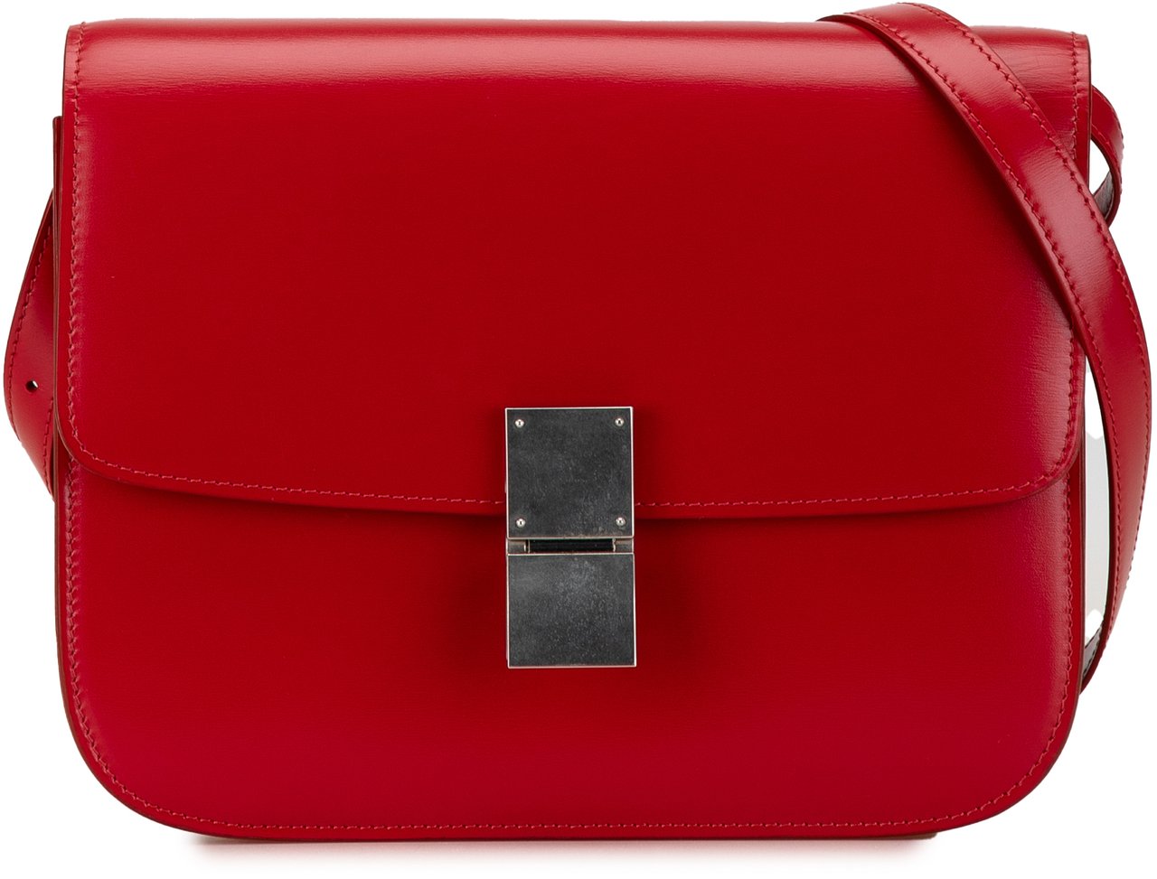 Celine Medium Calfskin Classic Box Rood