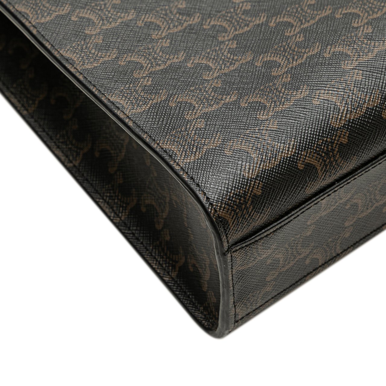 Celine Small Triomphe Coated Canvas Vertical Cabas Tote Bruin