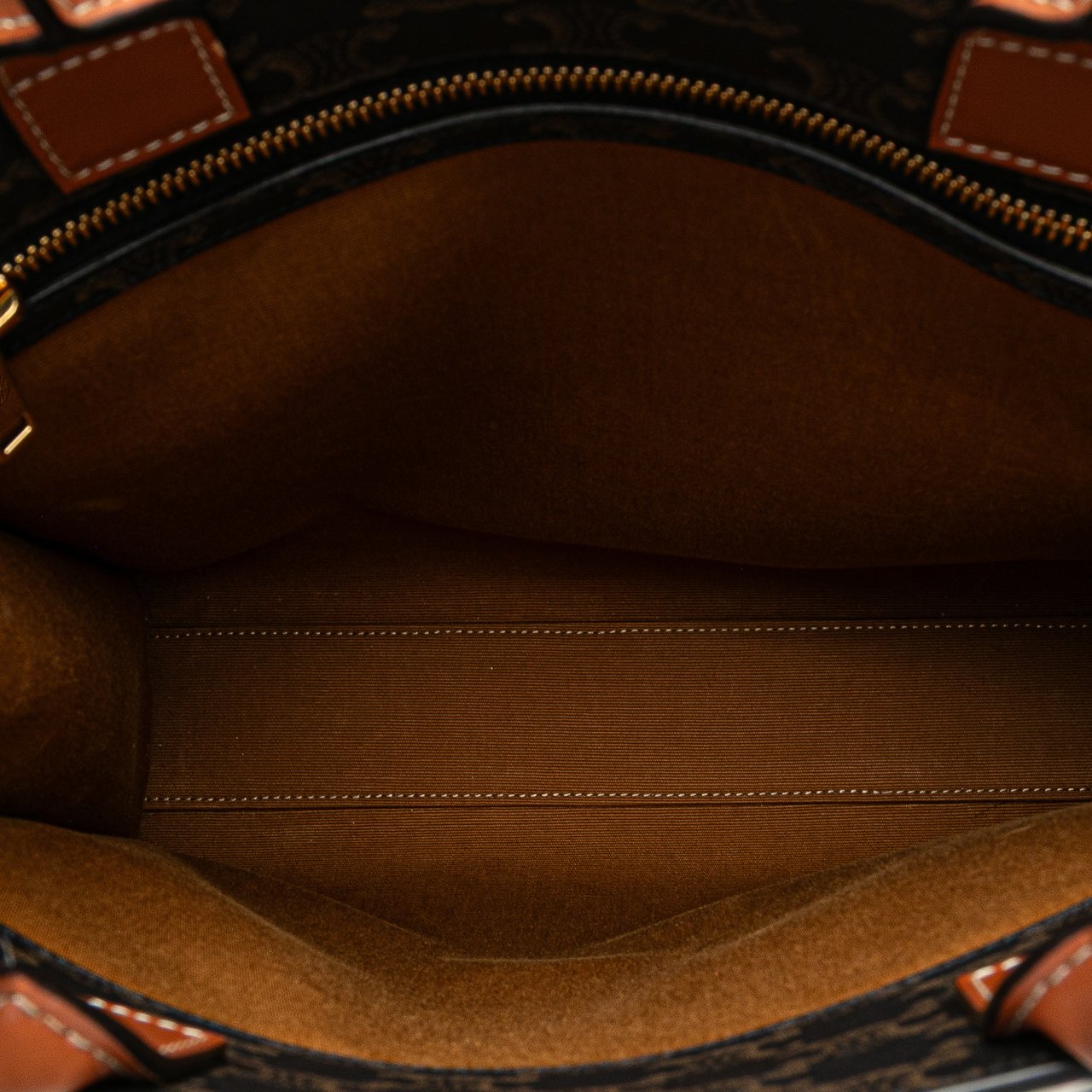 Celine Small Triomphe Coated Canvas Vertical Cabas Tote Bruin