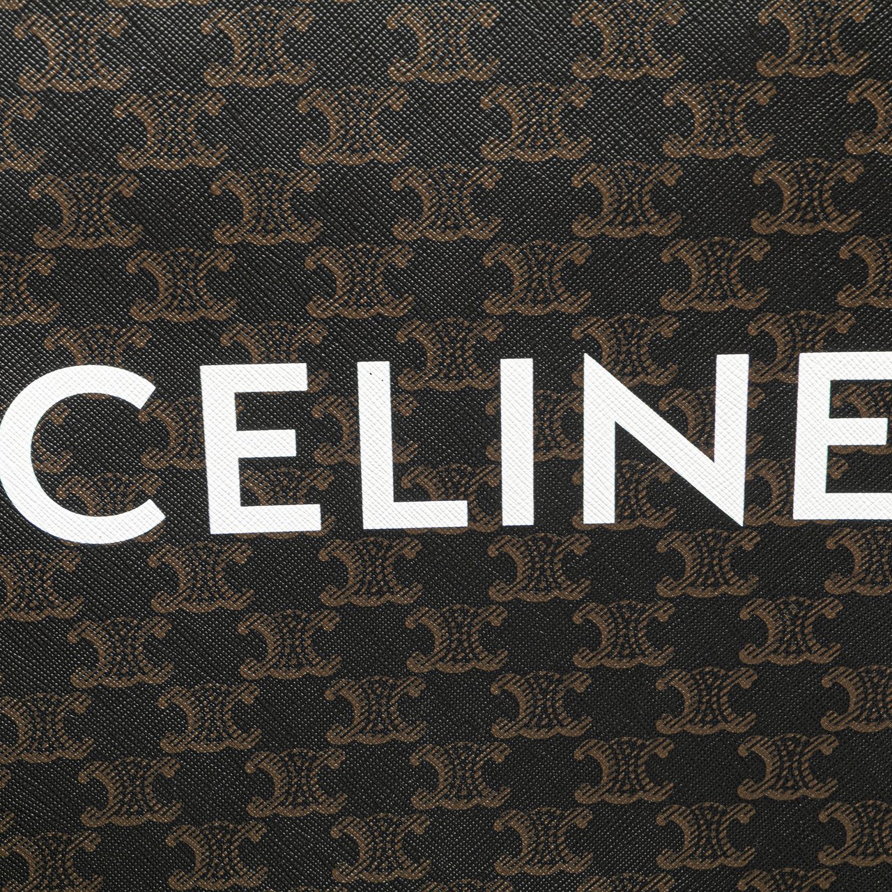 Celine Small Triomphe Coated Canvas Vertical Cabas Tote Bruin