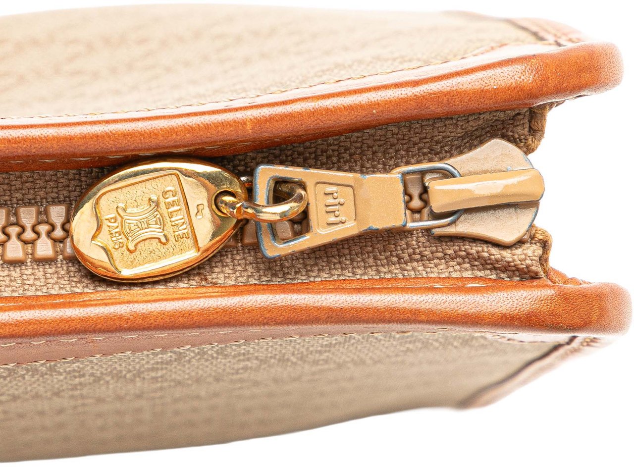 Celine Macadam Coated Canvas Clutch Bruin