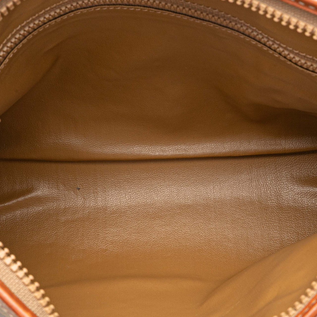 Celine Macadam Coated Canvas Clutch Bruin