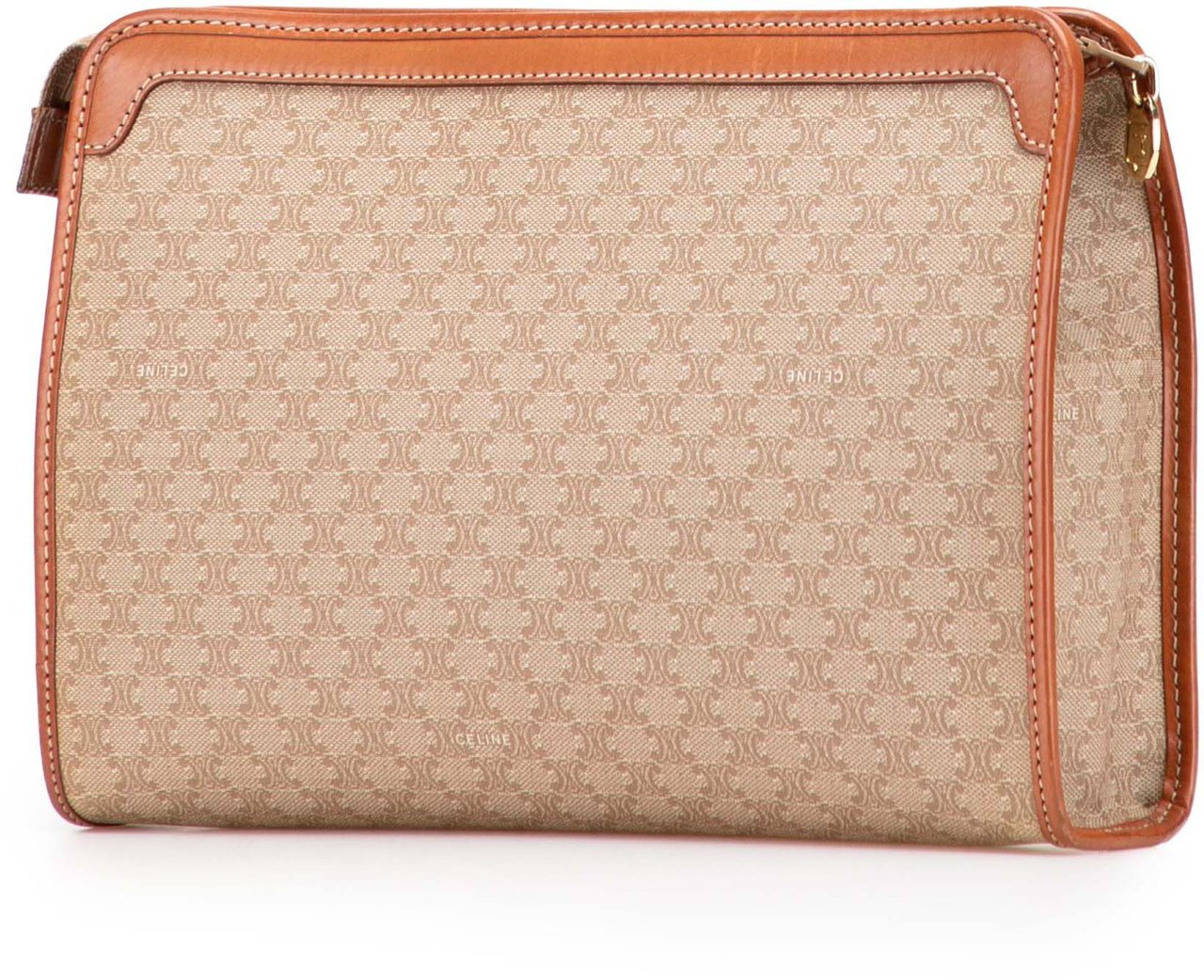 Celine Macadam Coated Canvas Clutch Bruin