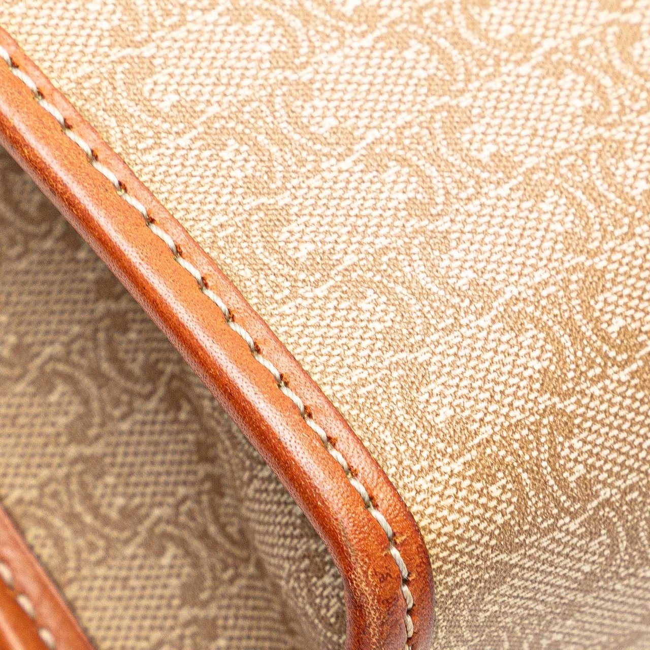 Celine Macadam Coated Canvas Clutch Bruin