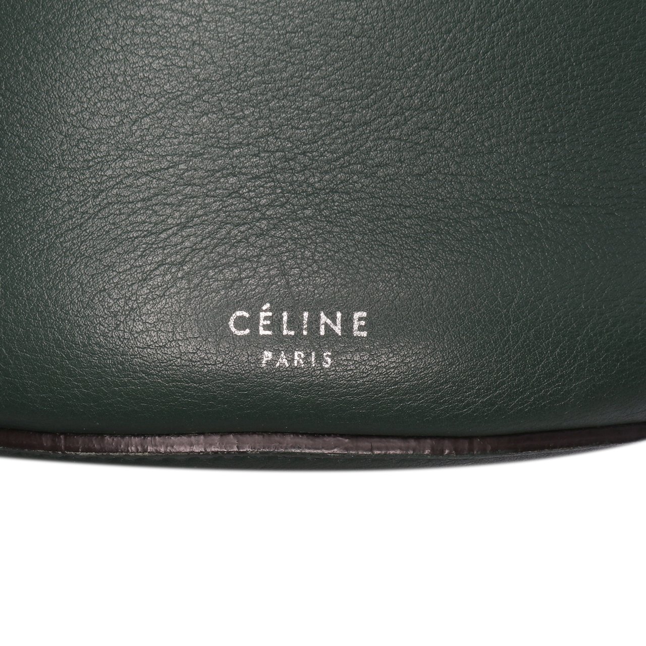 Celine Leather Big Bag Bucket Crossbody Groen