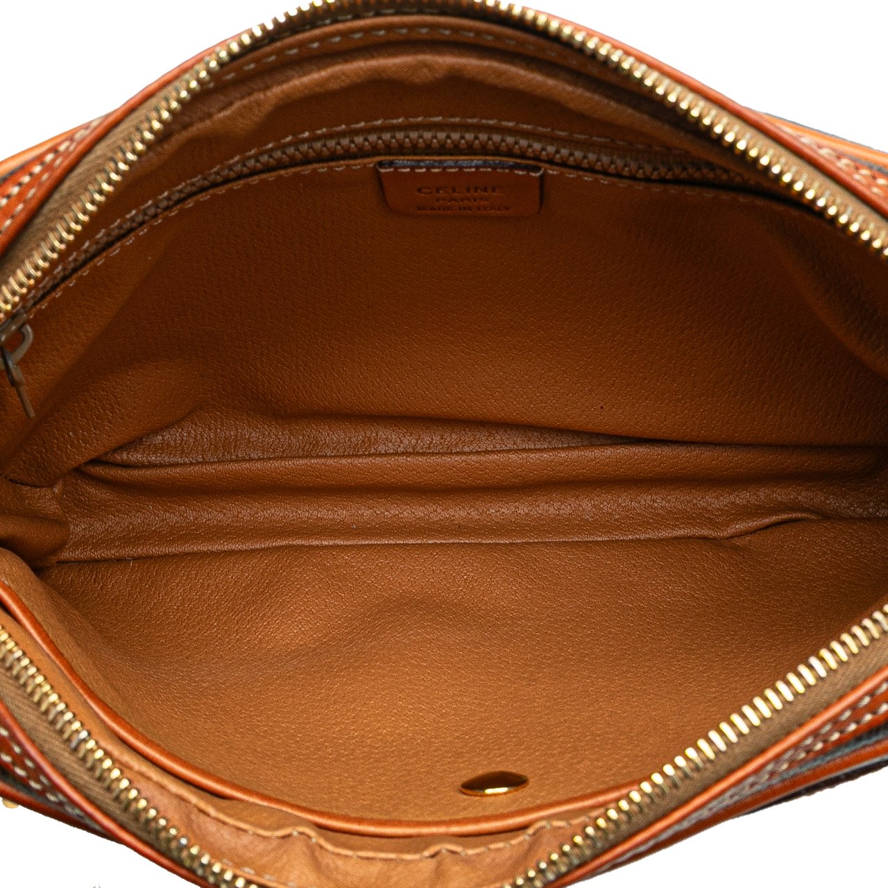 Celine Macadam Coated Canvas Clutch Bruin