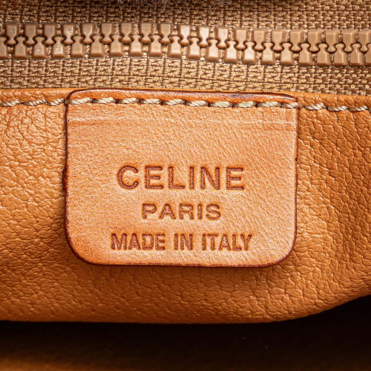 Celine Macadam Coated Canvas Clutch Bruin