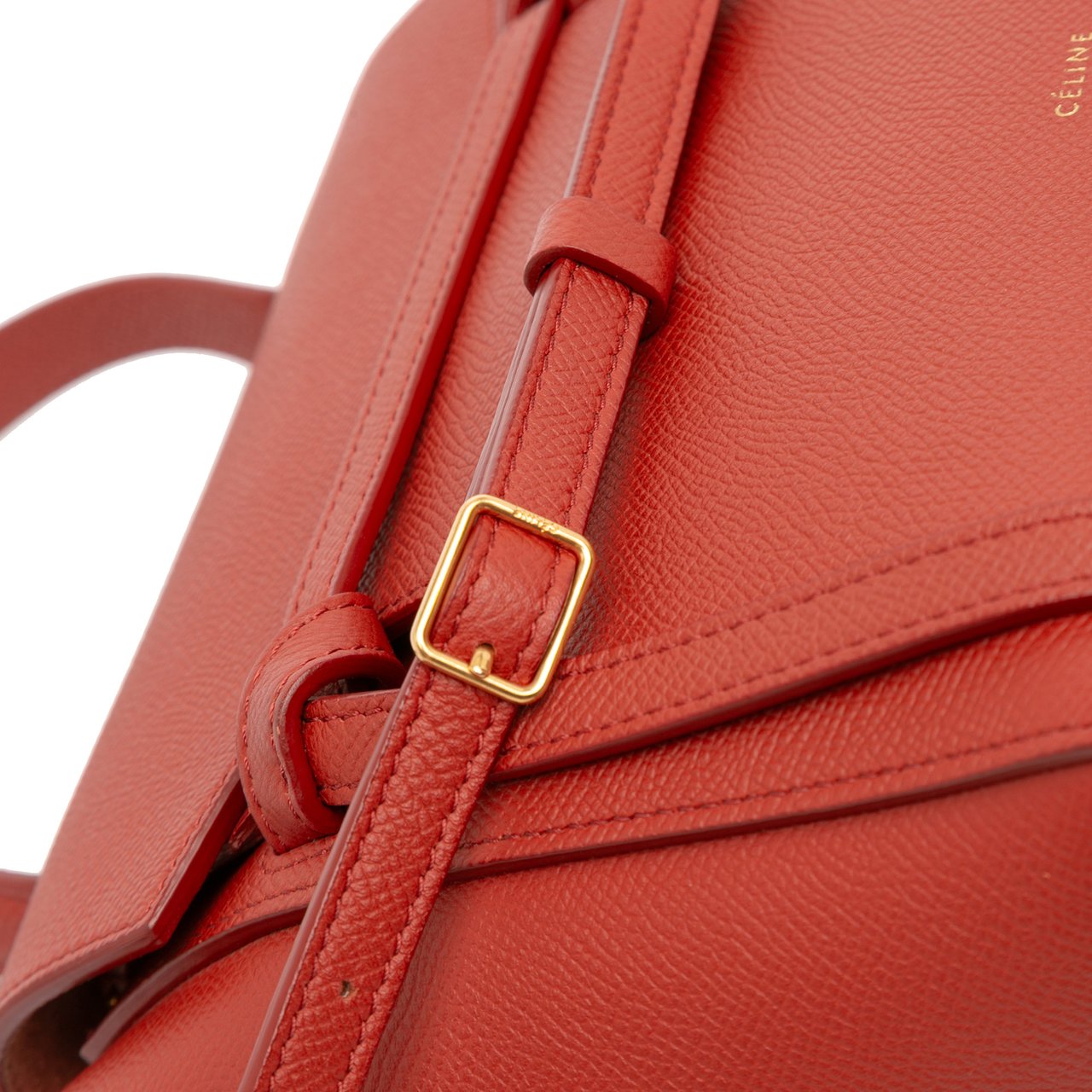 Celine Nano Grained Calfskin Belt Bag Oranje