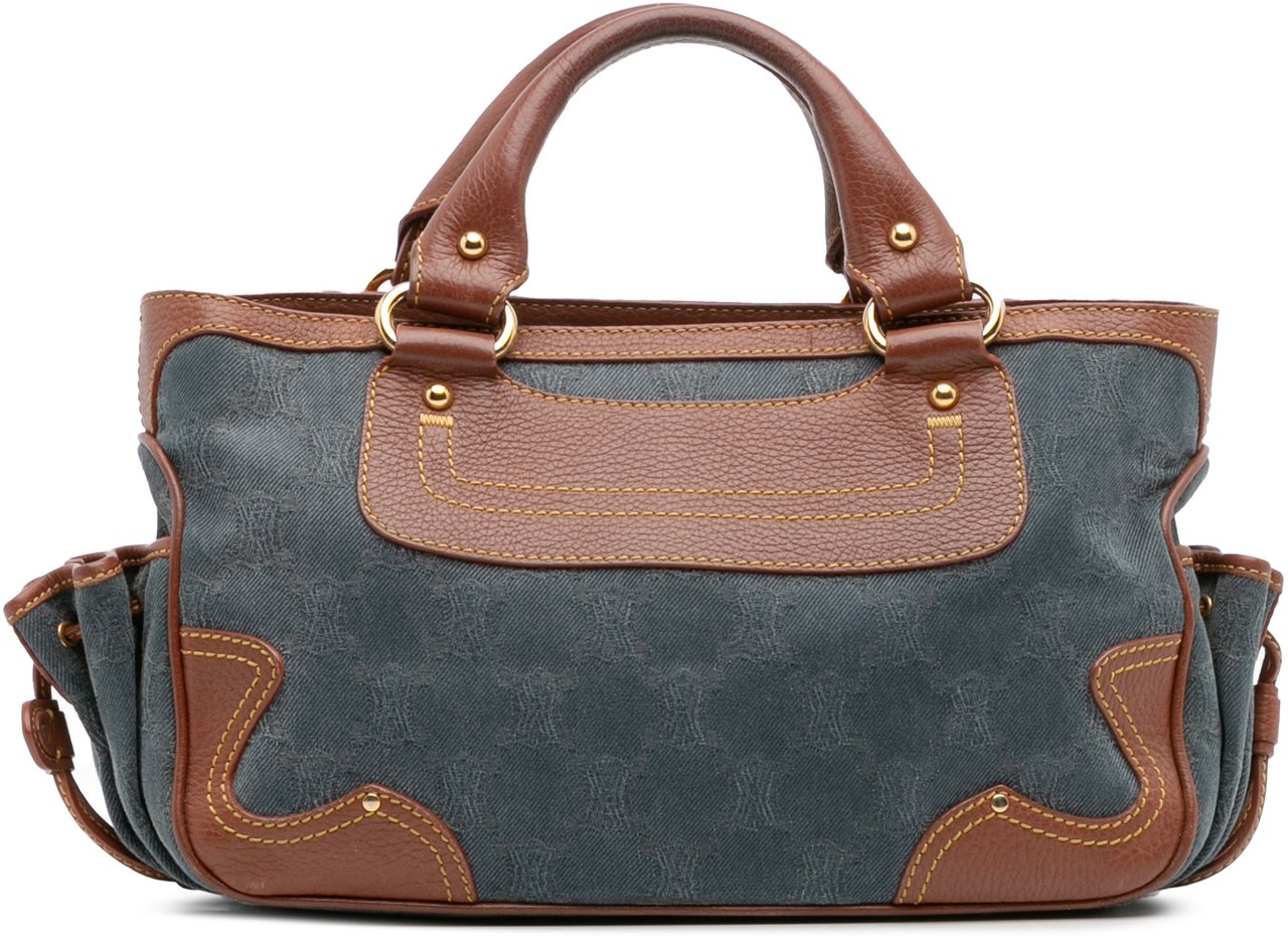 Celine Macadam Denim Boogie Handbag Blauw