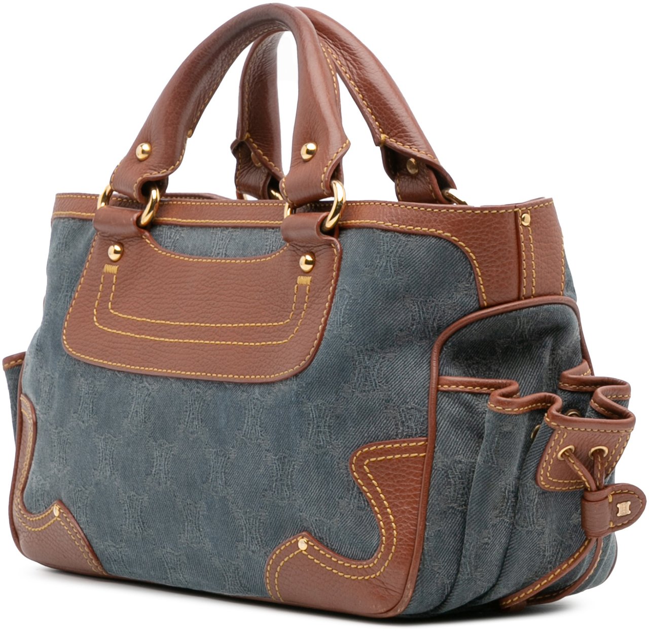 Celine Macadam Denim Boogie Handbag Blauw