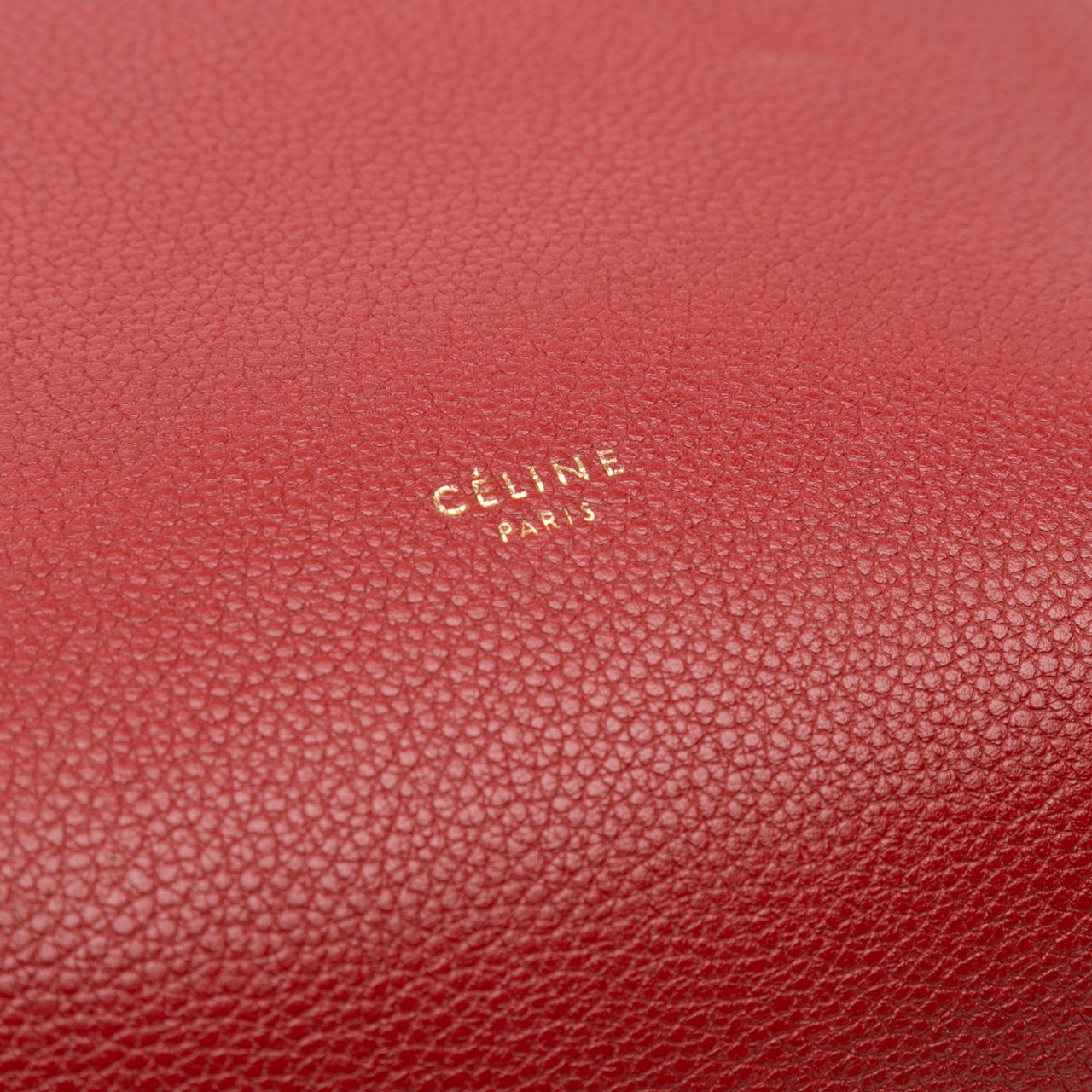 Celine Small Leather Seau Sangle Bucket Bag Rood
