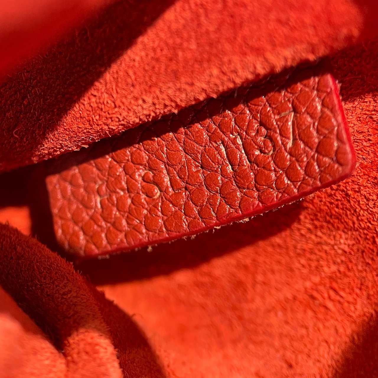 Celine Small Leather Seau Sangle Bucket Bag Rood