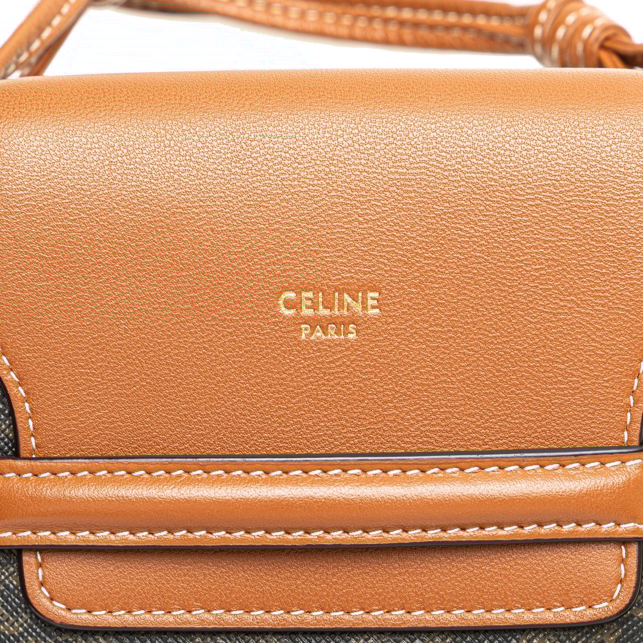 Celine Triomphe Coated Canvas Phone Pouch Flap Crossbody Bruin