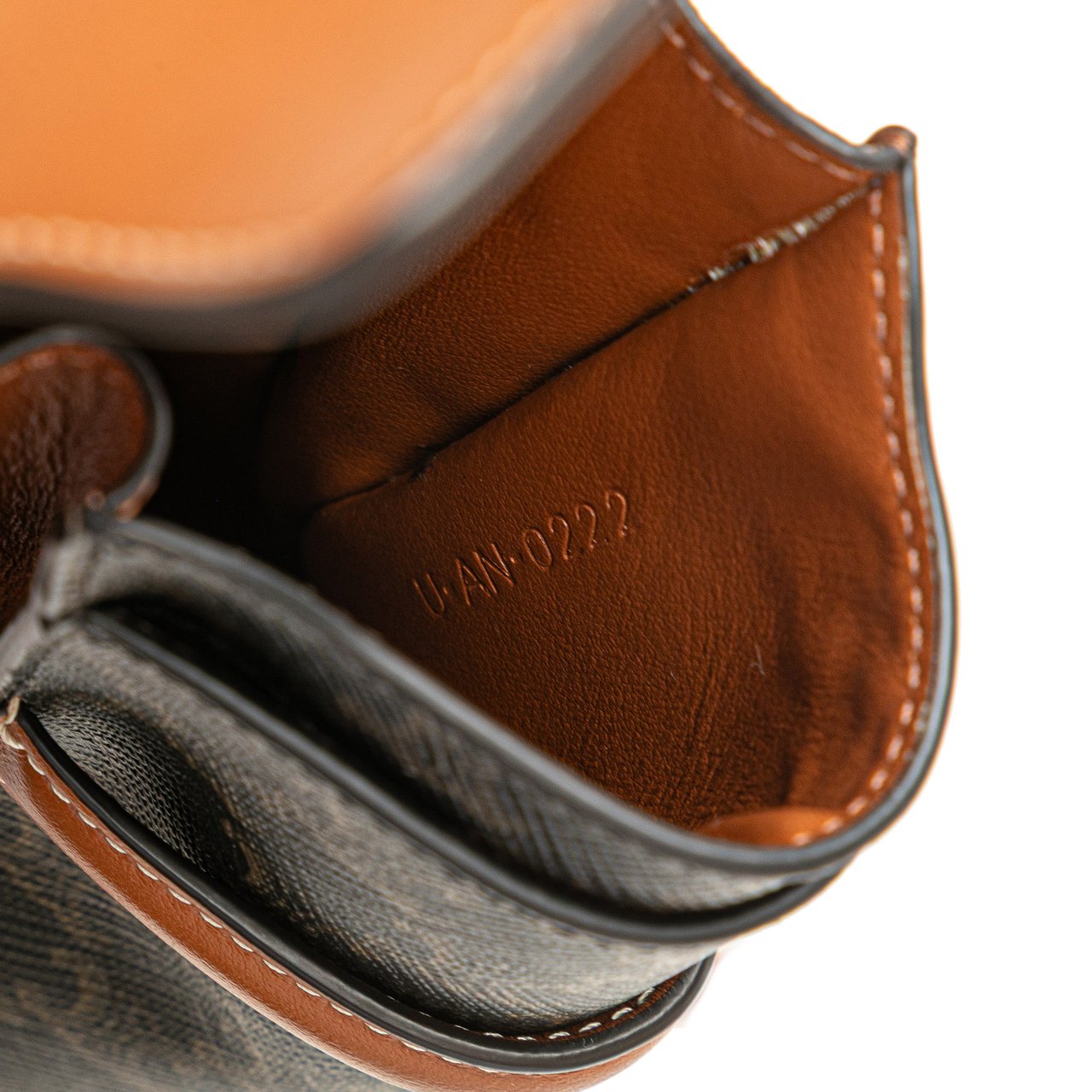 Celine Triomphe Coated Canvas Phone Pouch Flap Crossbody Bruin