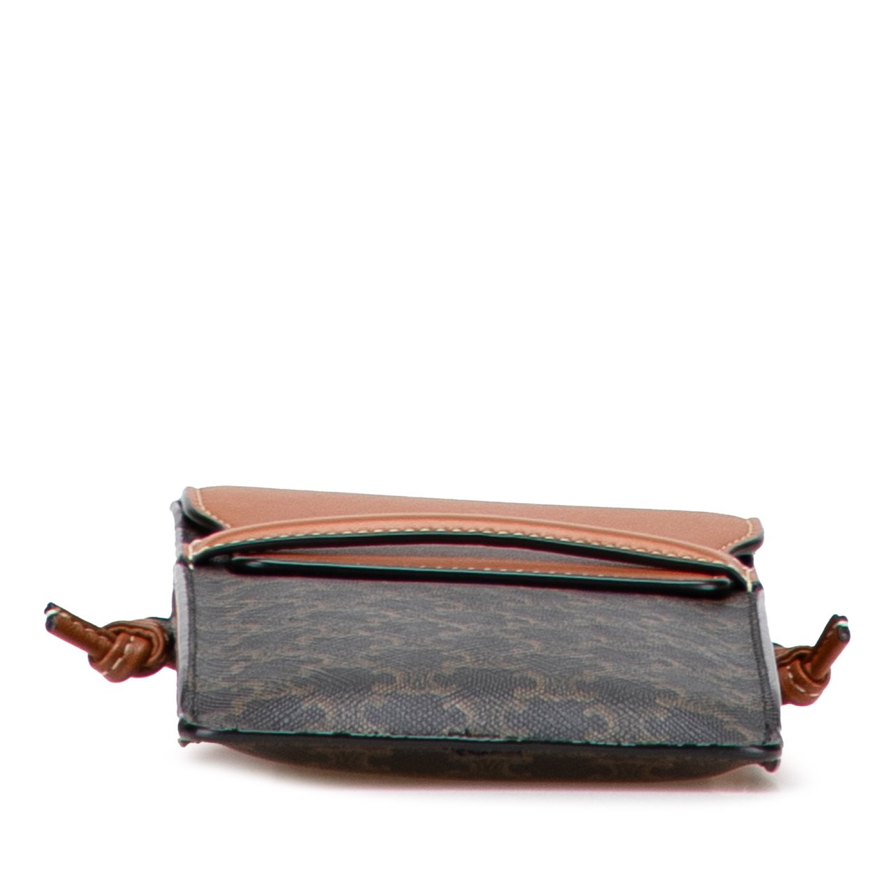 Celine Triomphe Coated Canvas Phone Pouch Flap Crossbody Bruin