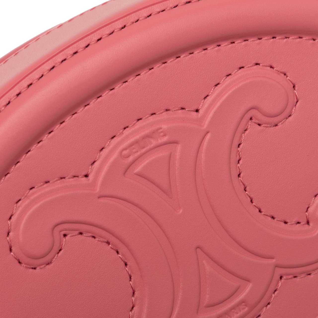 Celine Calfskin Cuir Triomphe Oval Handbag Roze