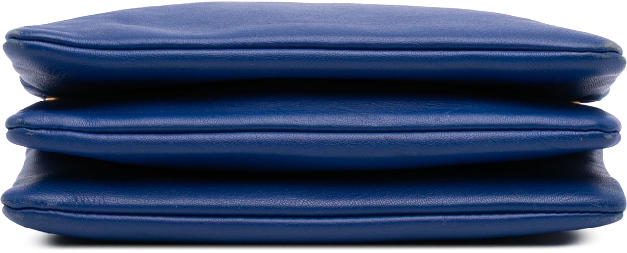 Celine Small Lambskin Trio Crossbody Blauw