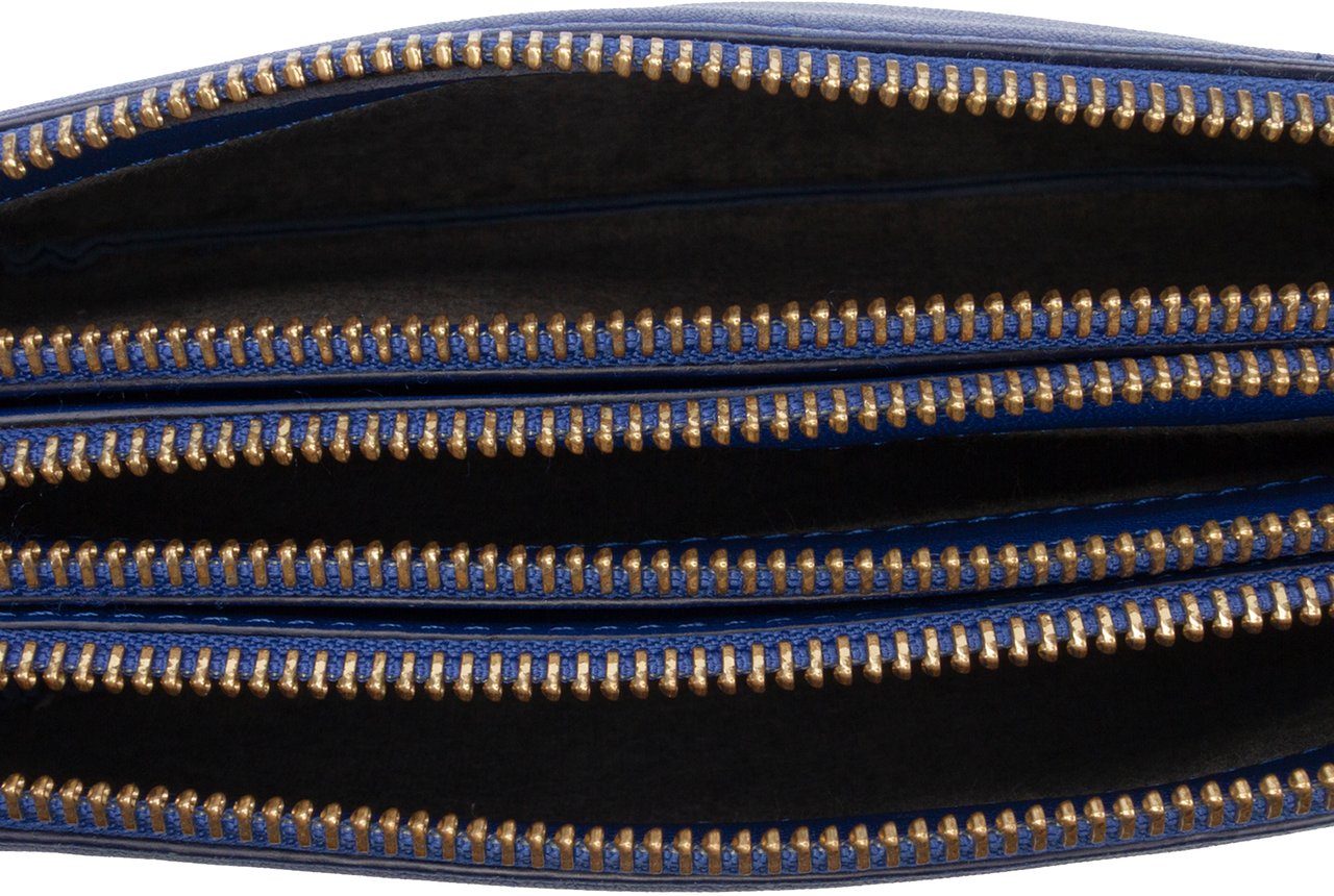 Celine Small Lambskin Trio Crossbody Blauw
