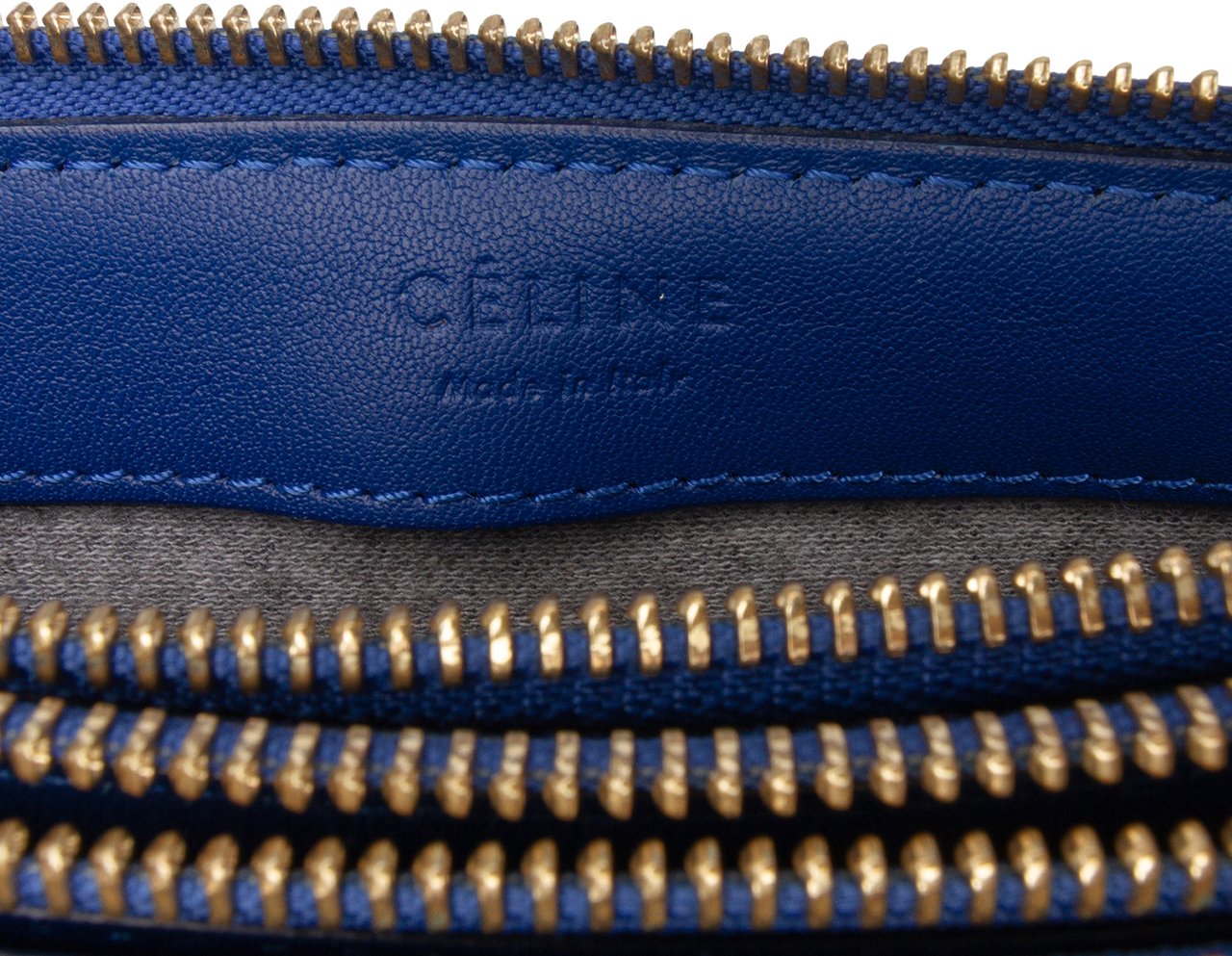 Celine Small Lambskin Trio Crossbody Blauw