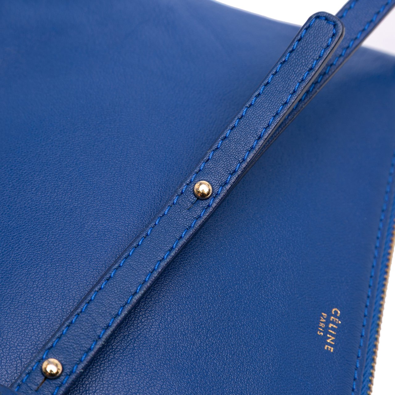 Celine Small Lambskin Trio Crossbody Blauw