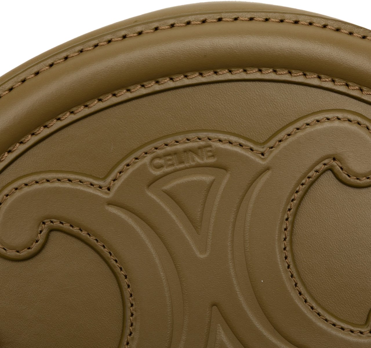 Celine Small Calfskin Cuir Triomphe Oval Crossbody Groen