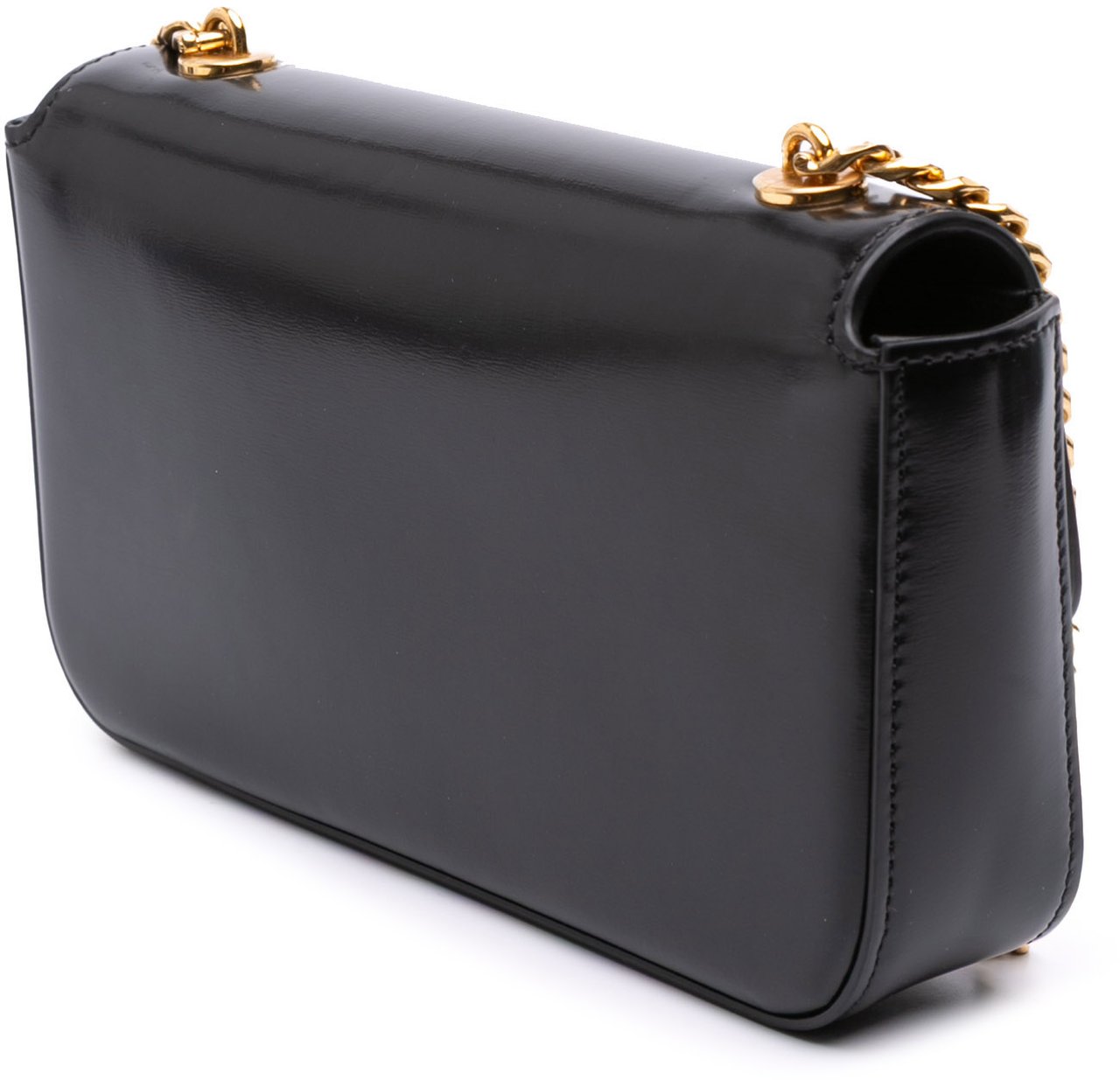 Celine Shiny Calfskin Claude Chain Shoulder Bag Zwart
