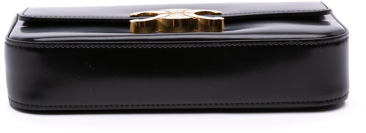 Celine Shiny Calfskin Claude Chain Shoulder Bag Zwart