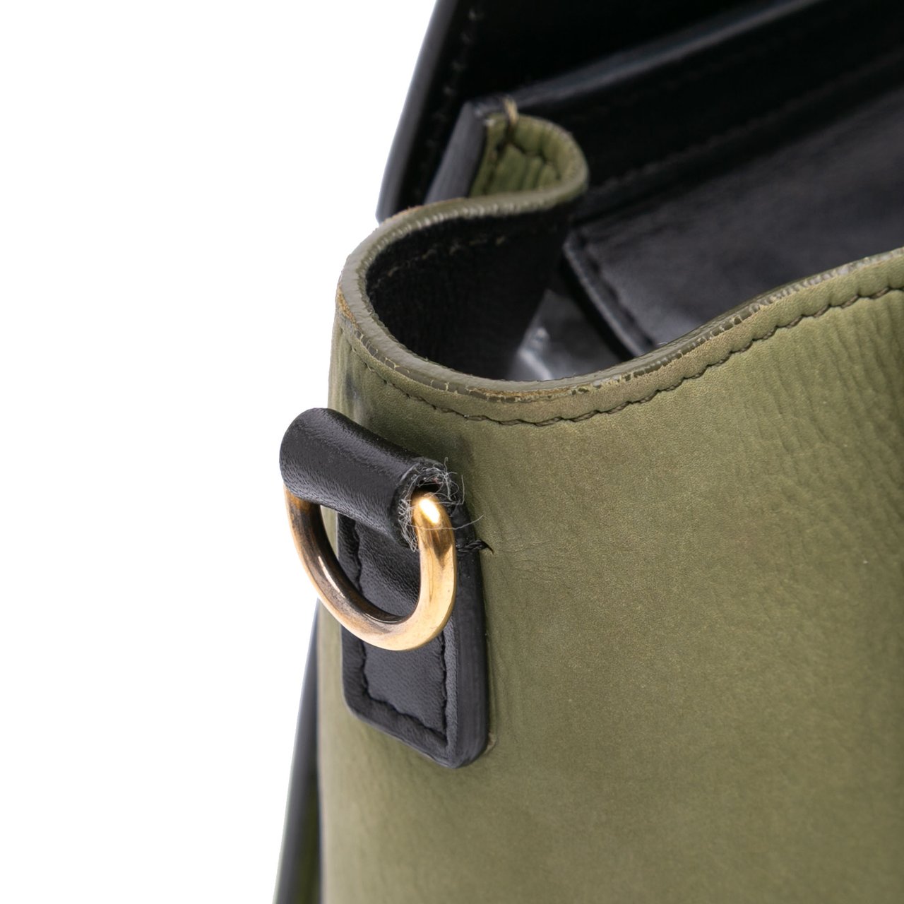 Celine Nano Tricolor Grained Calfskin and Nubuck Luggage Tote Bruin
