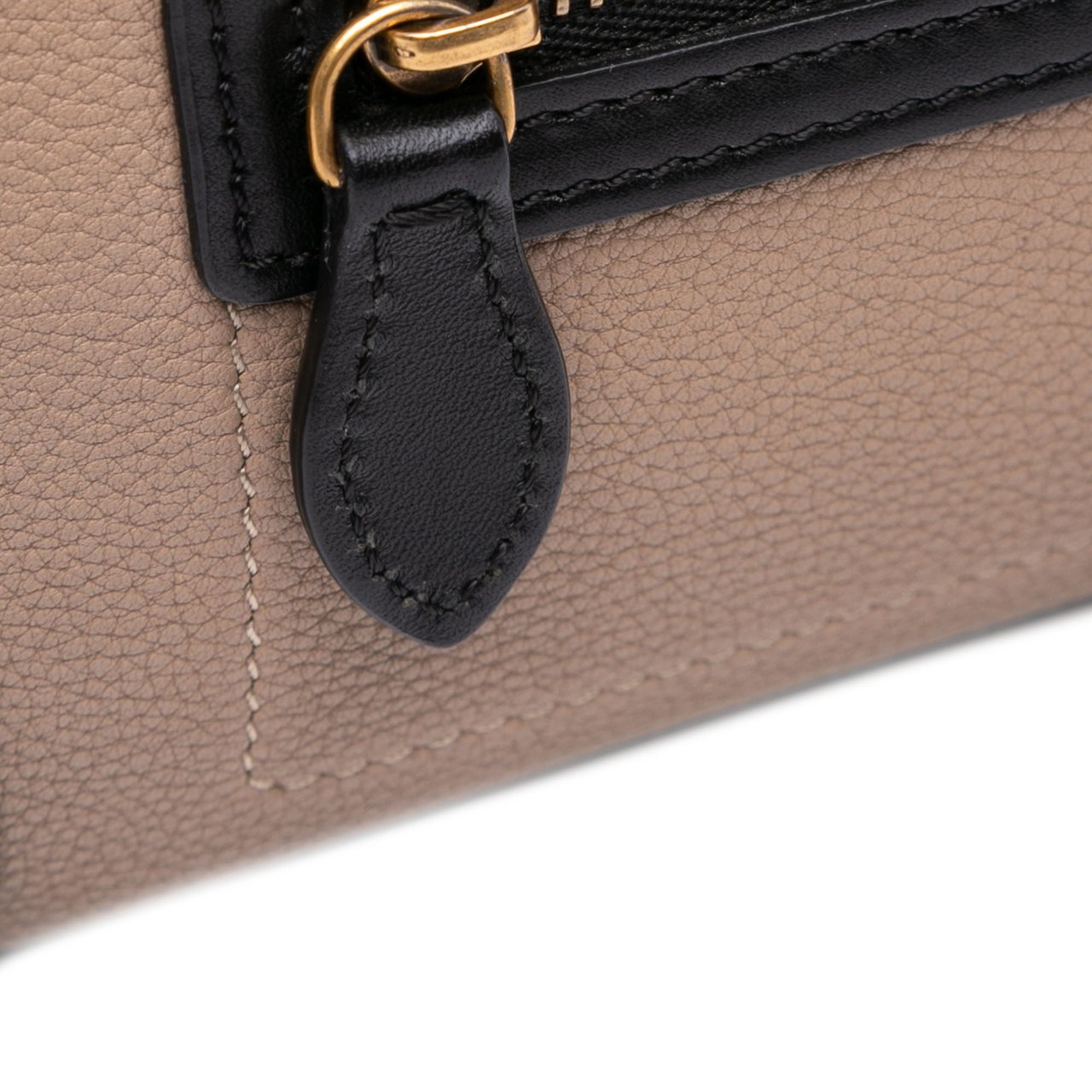 Celine Nano Tricolor Grained Calfskin and Nubuck Luggage Tote Bruin