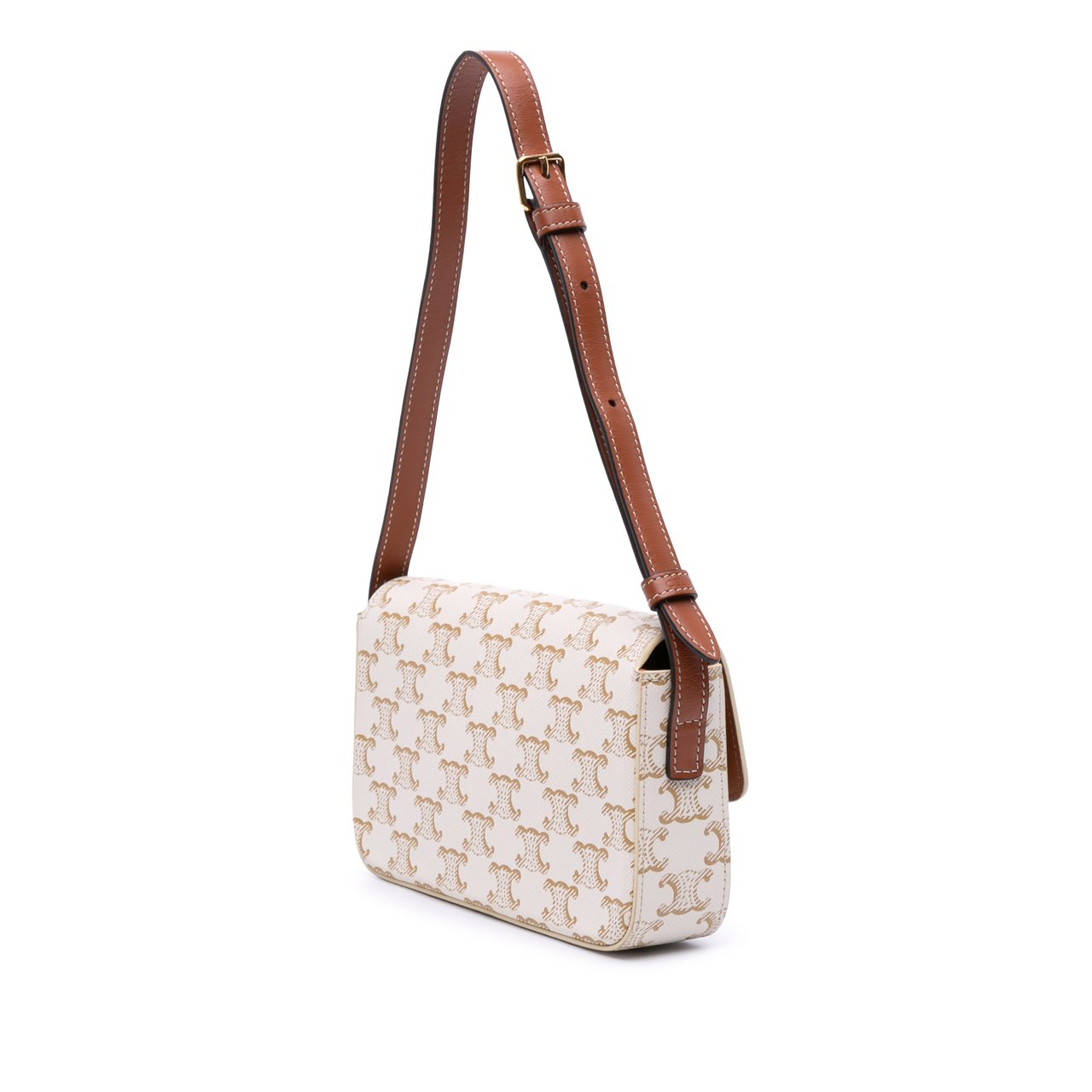 Celine Triomphe Coated Canvas Claude Shoulder Bag Wit