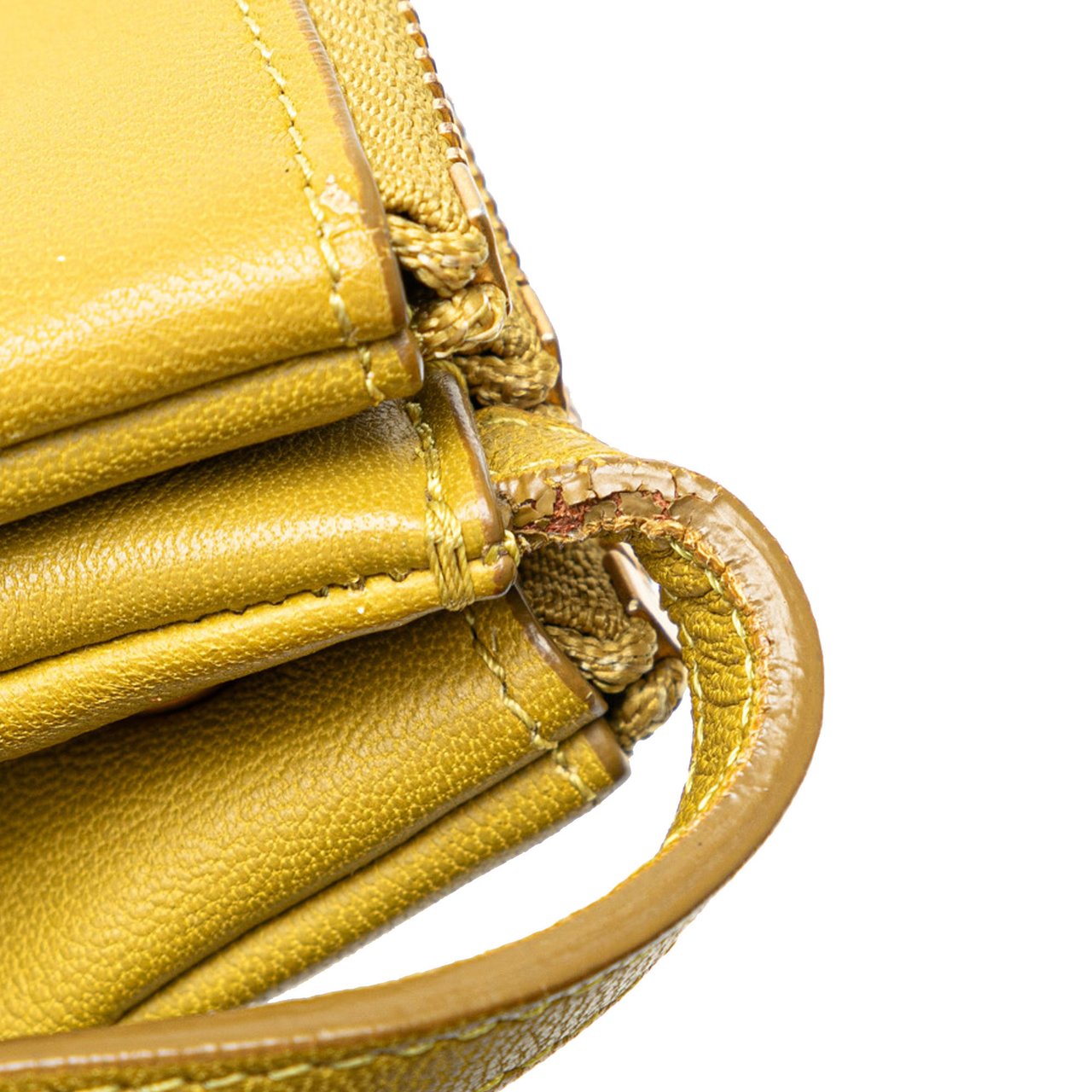 Celine Large Lambskin Trio Crossbody Geel