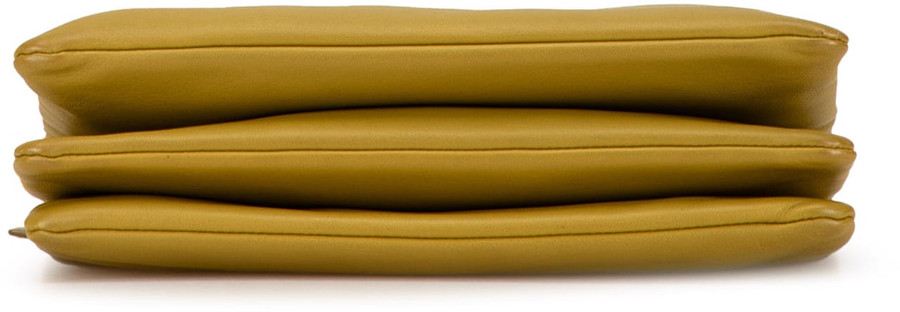 Celine Large Lambskin Trio Crossbody Geel