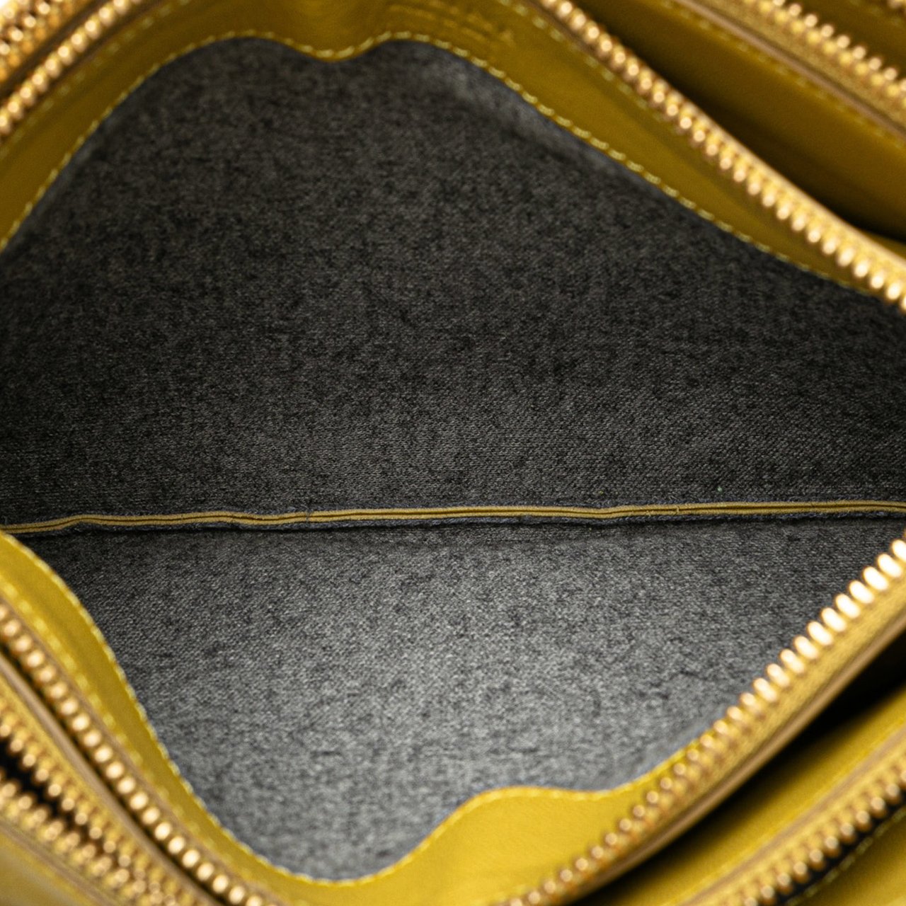 Celine Large Lambskin Trio Crossbody Geel