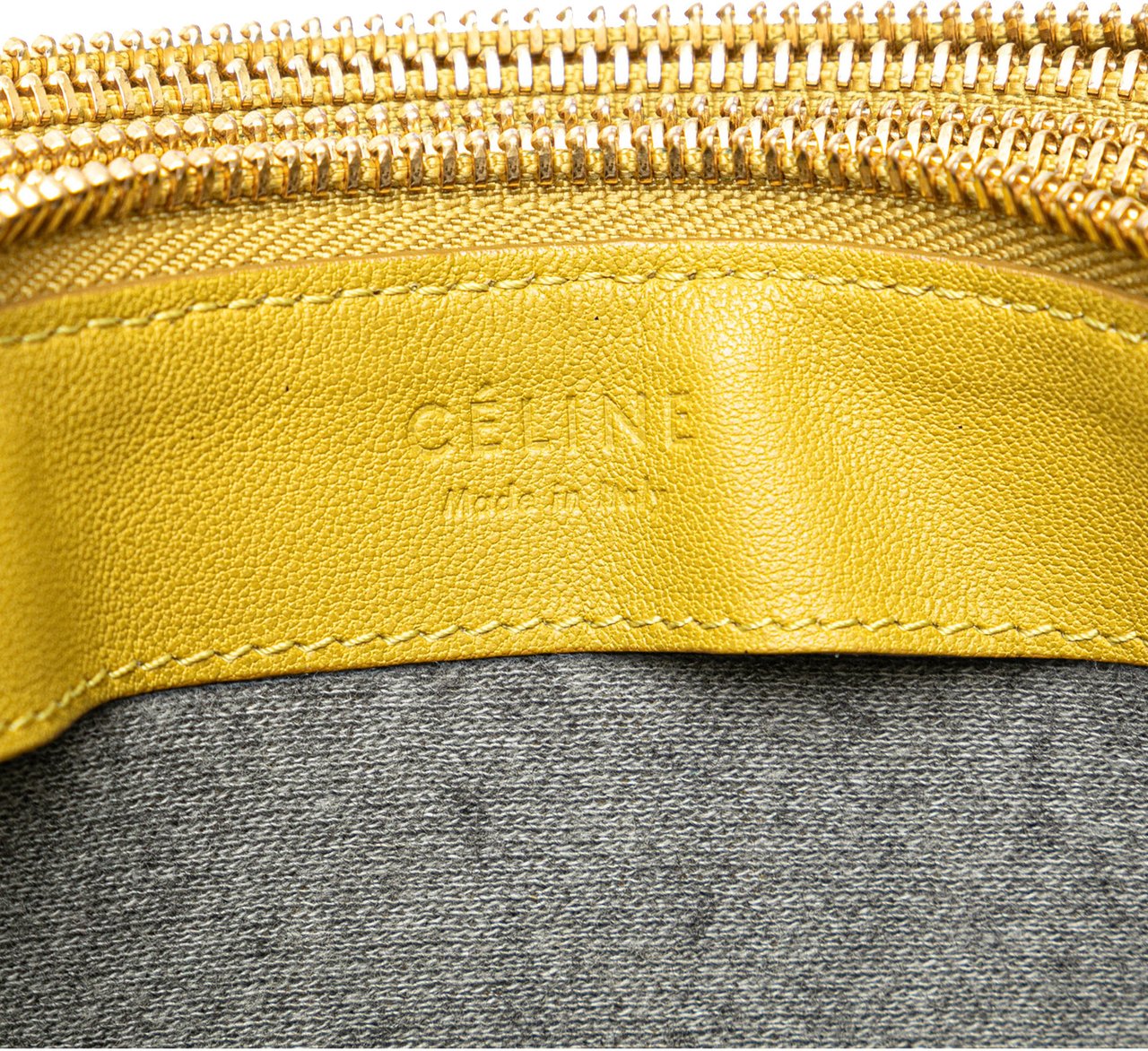 Celine Large Lambskin Trio Crossbody Geel