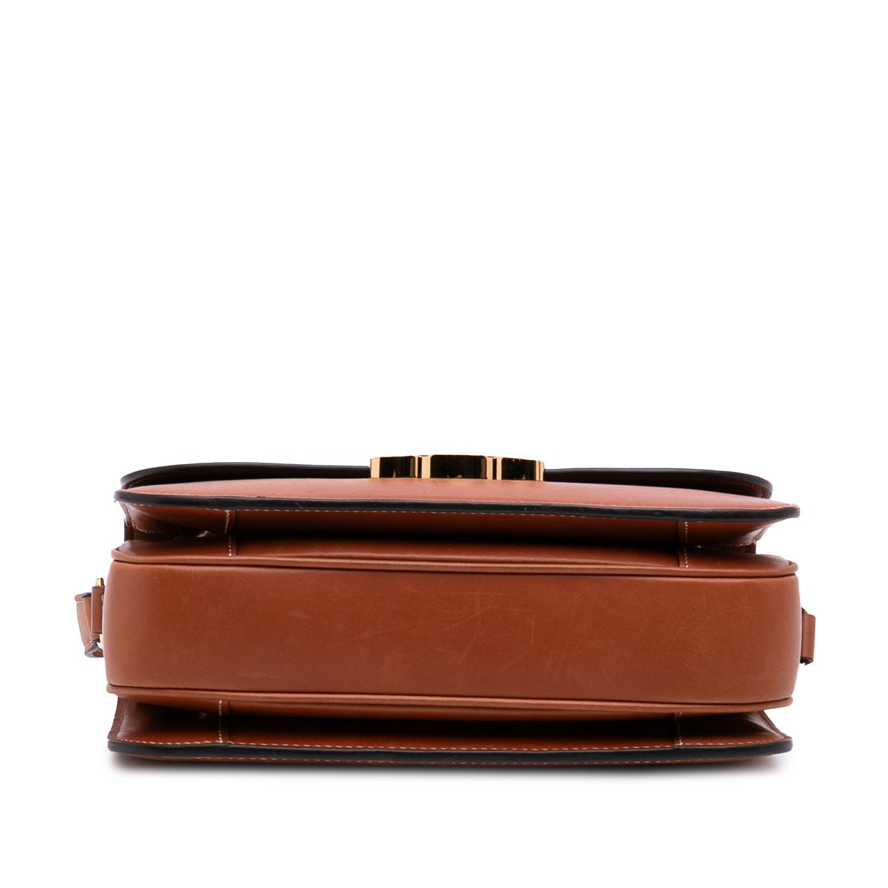 Celine Classique Natural Calfskin Triomphe Crossbody Bruin