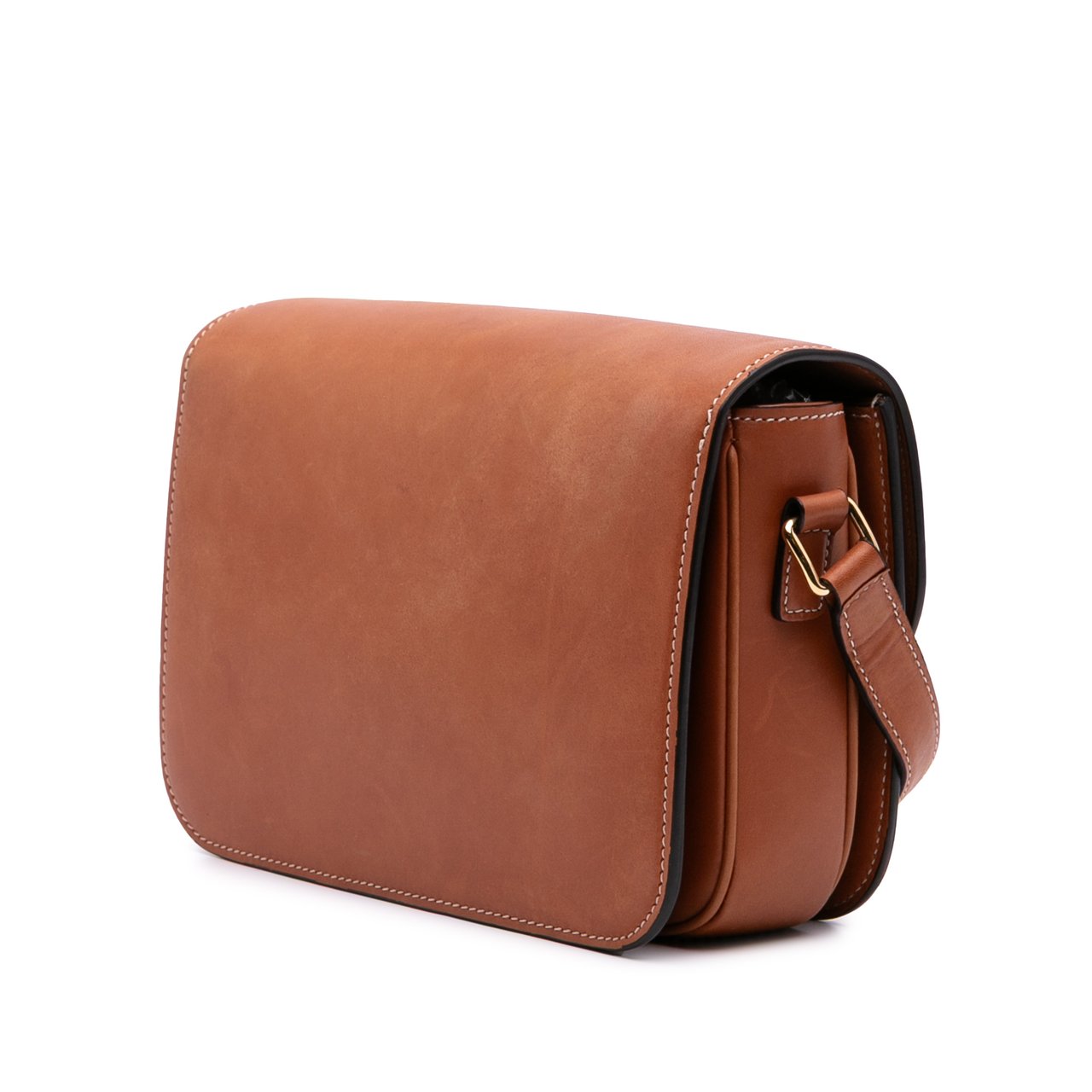 Celine Classique Natural Calfskin Triomphe Crossbody Bruin