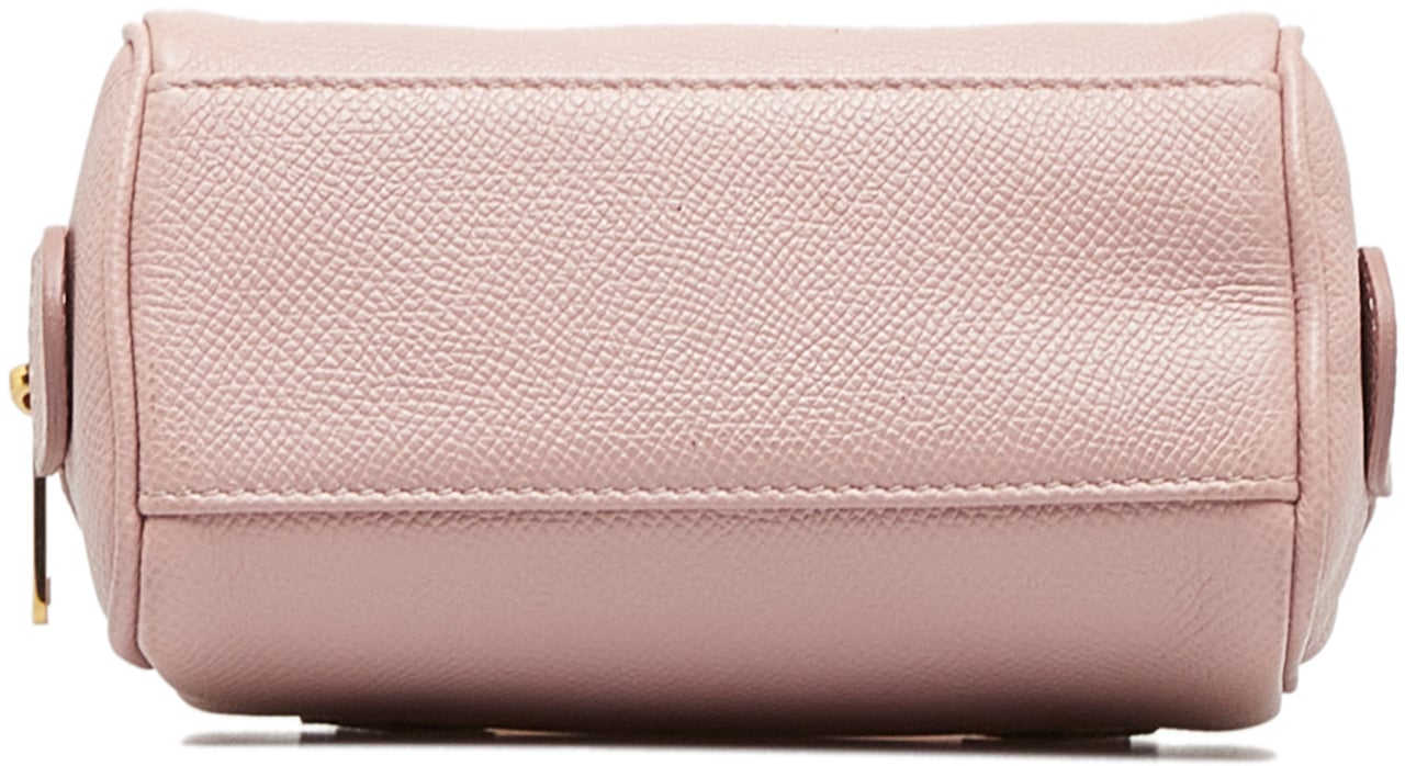 Celine Mini Grained Leather Chain Boston Roze