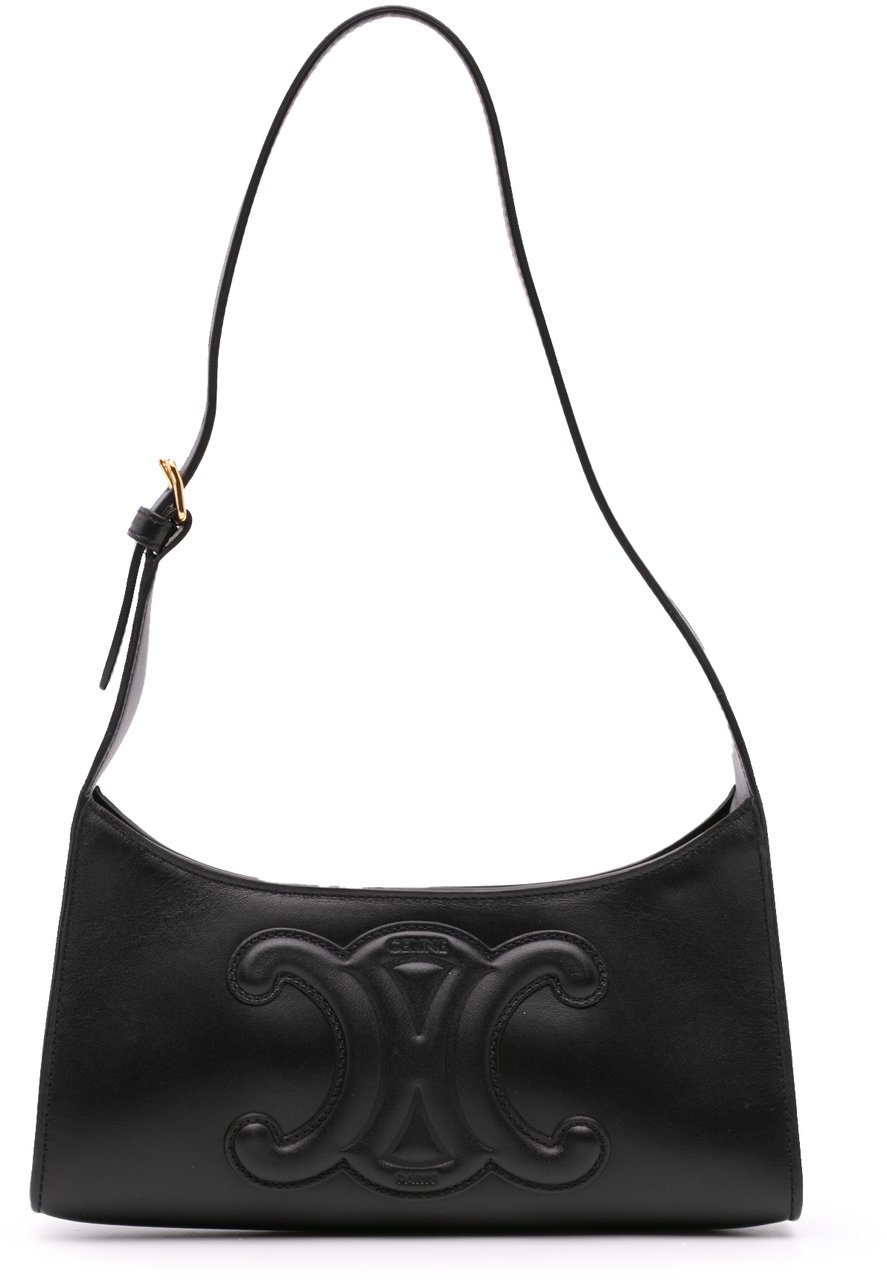 Celine Smooth Calfskin Cuir Triomphe Shoulder Bag Zwart
